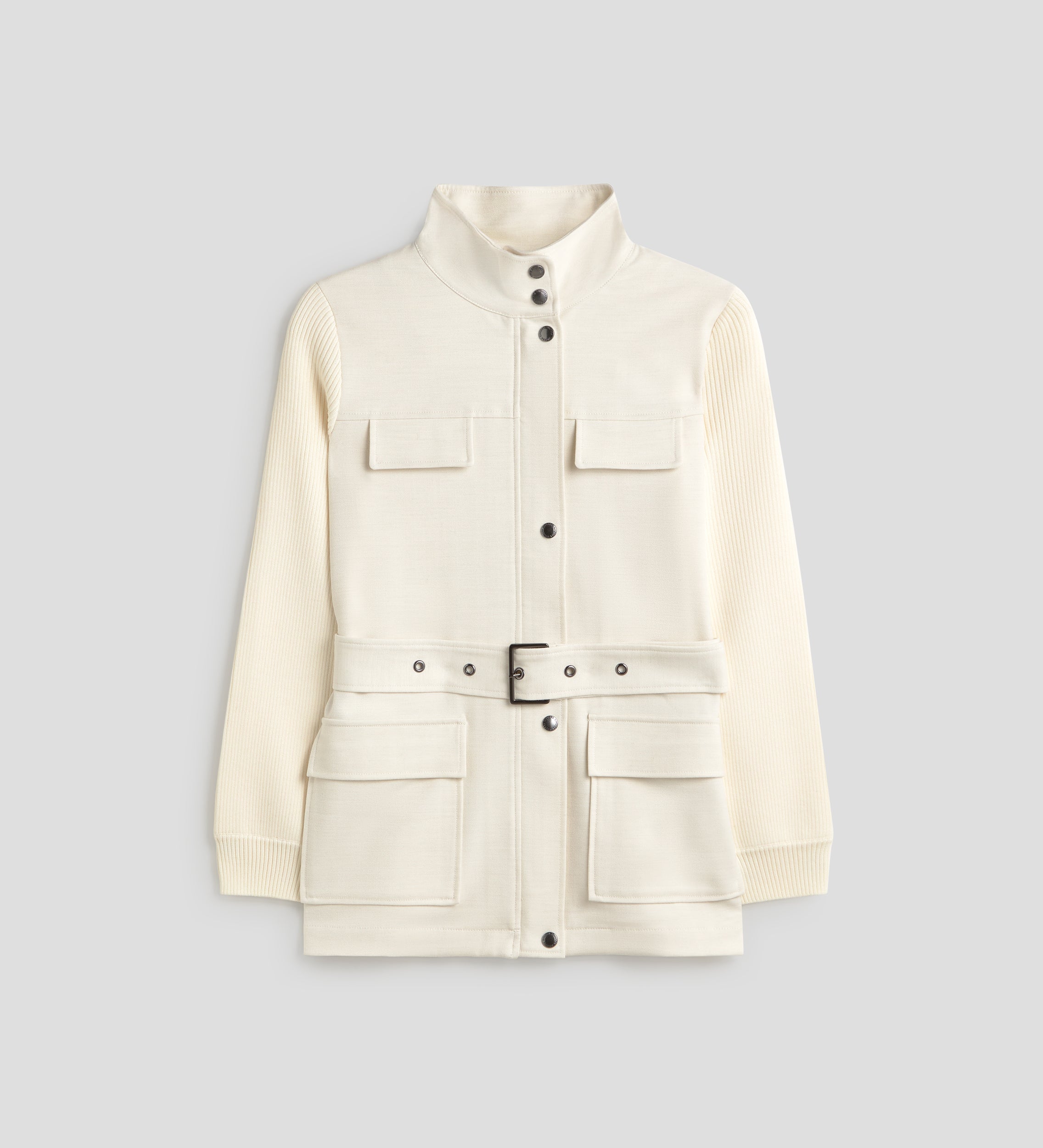 Chaqueta bimateria cinturón