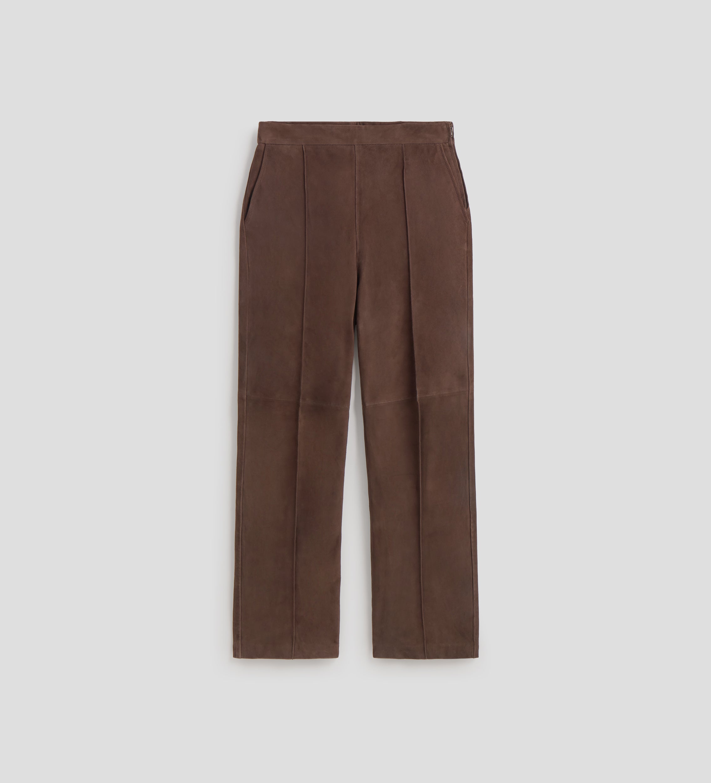 Straight leg suede pants