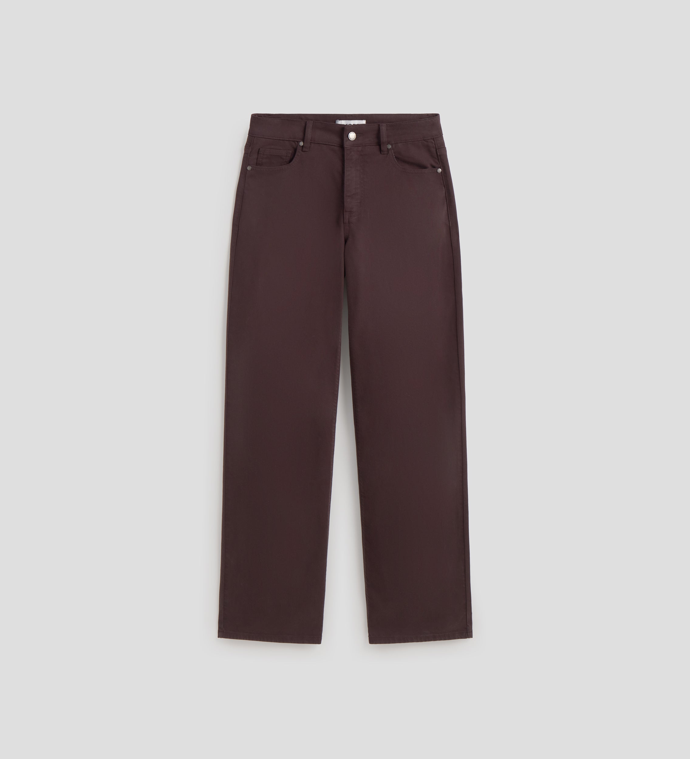 Straight cotton twill trousers