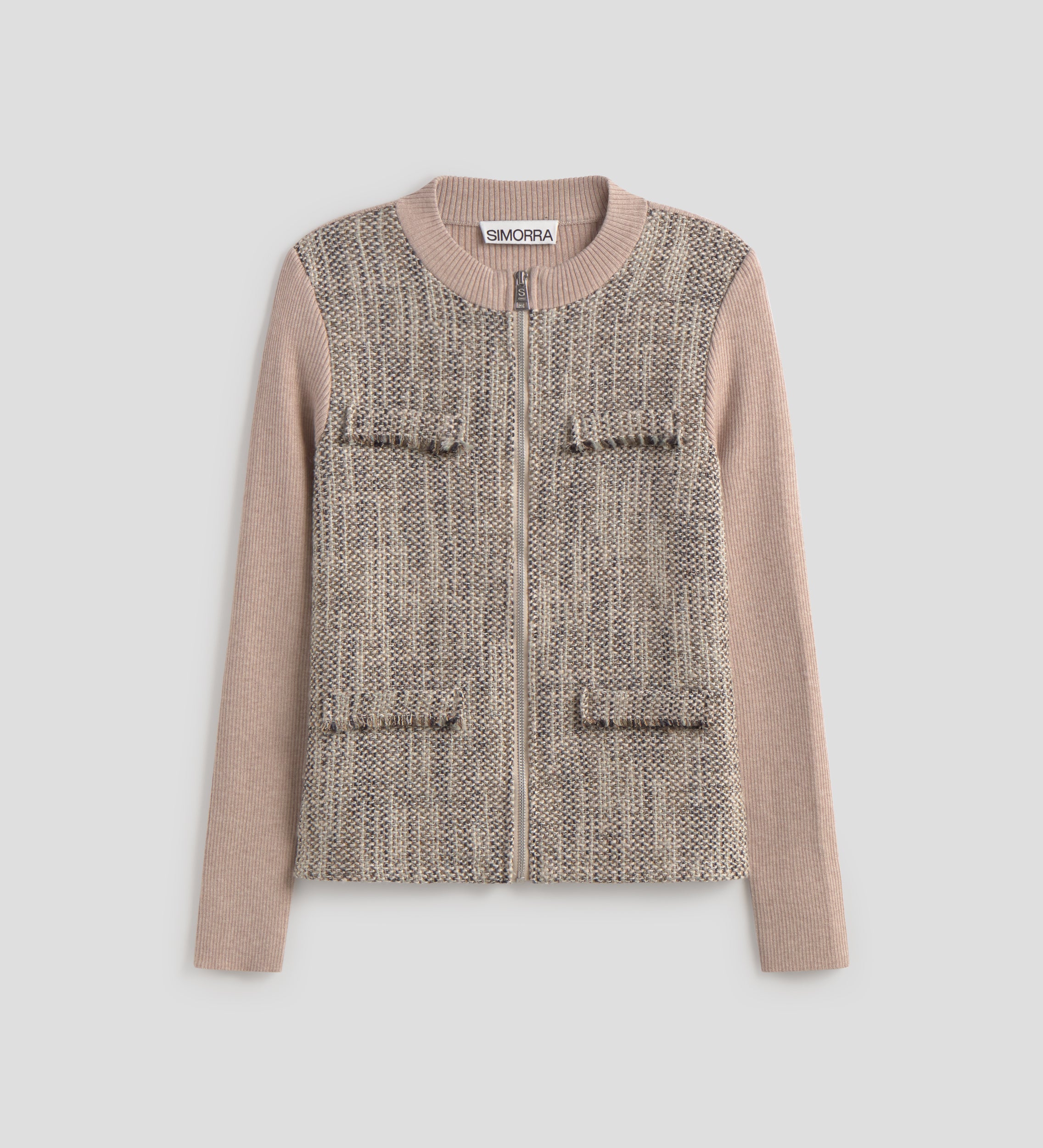 Two-tone knit jacket