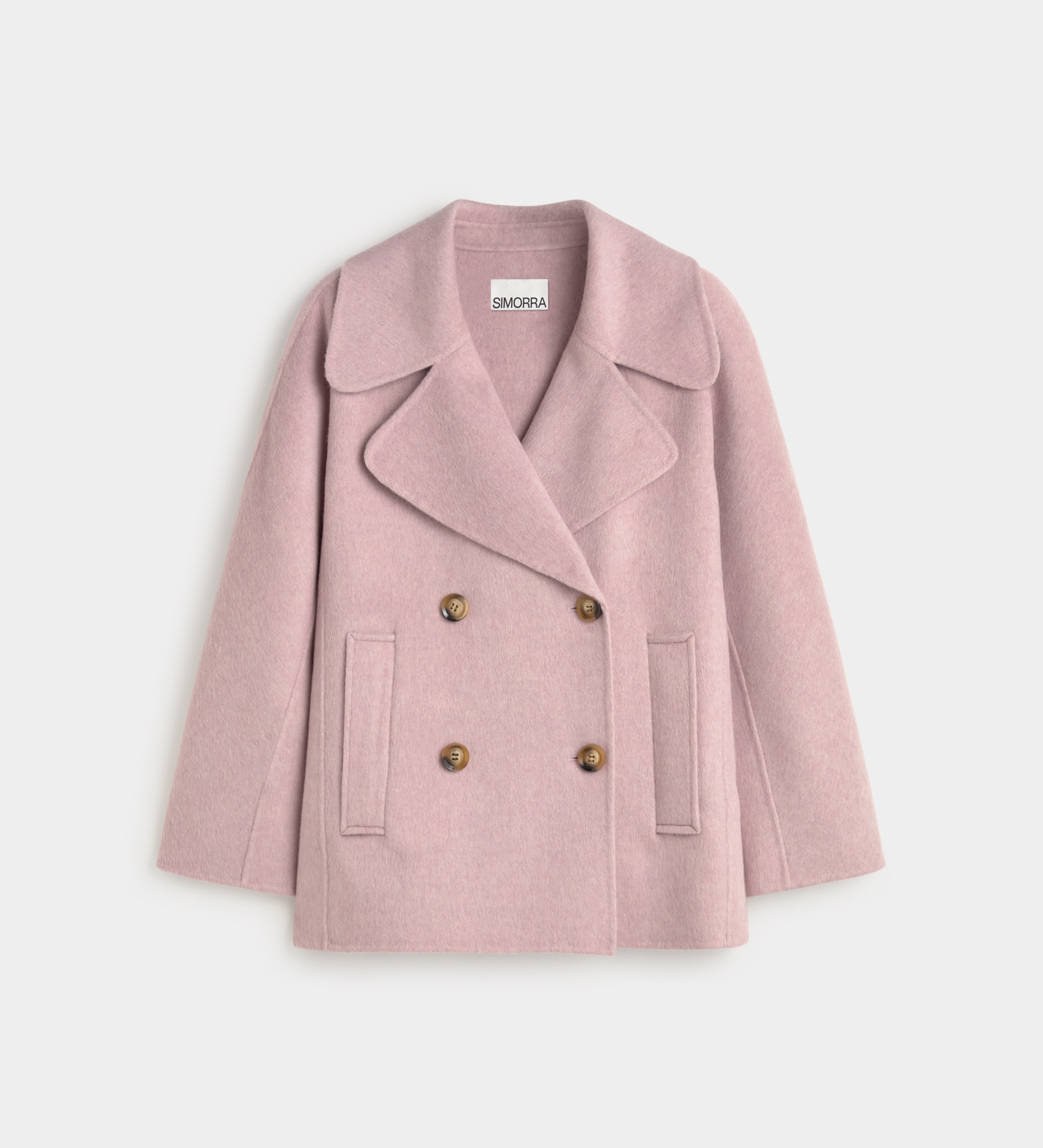 Double-faced wool long jacket