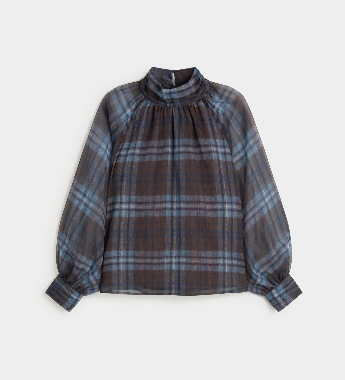 Blusa fluida estampado cuadros