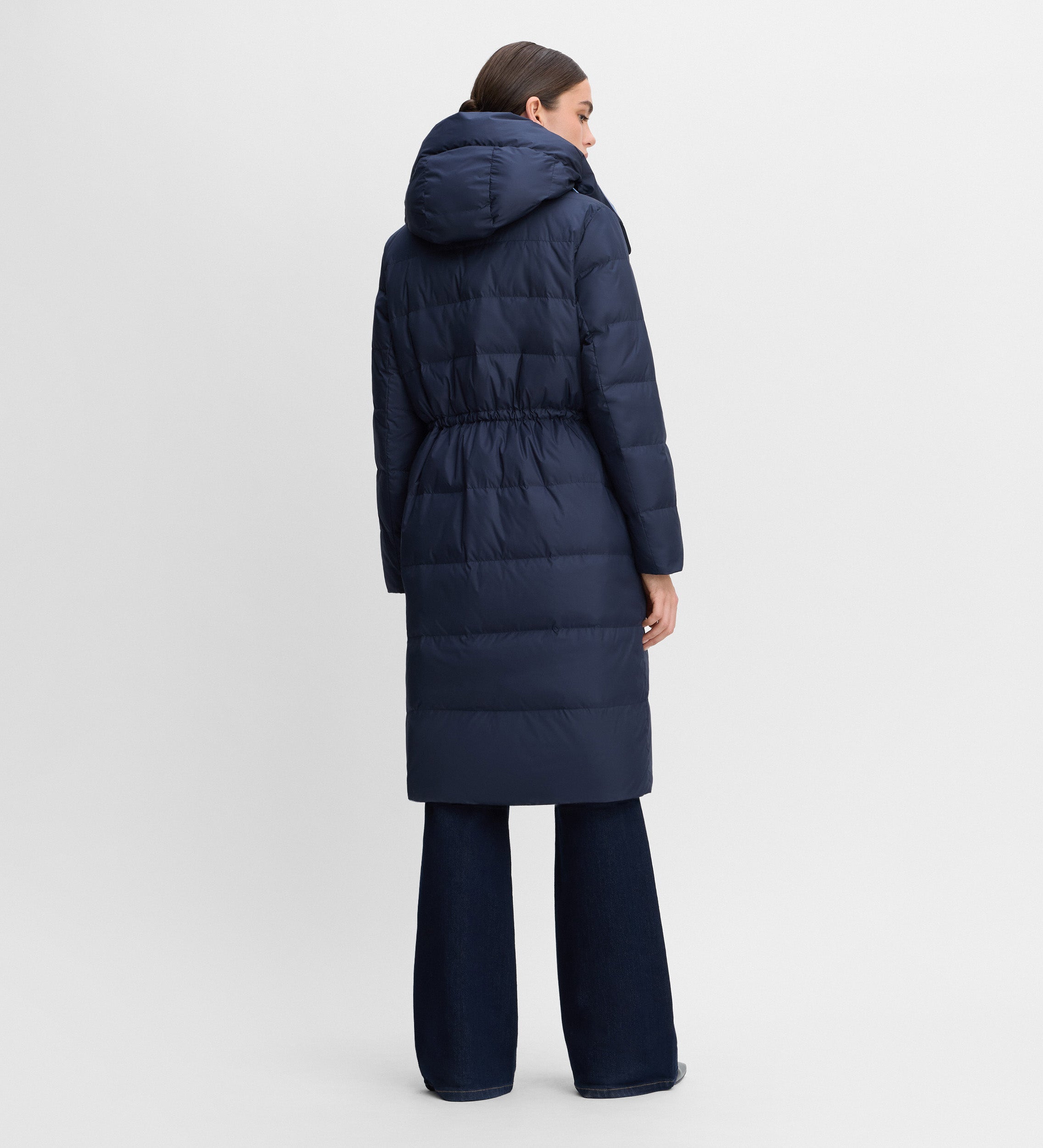 Long reversible down jacket