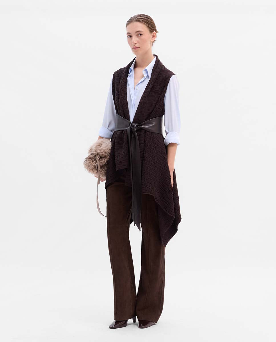 Chaleco largo textura