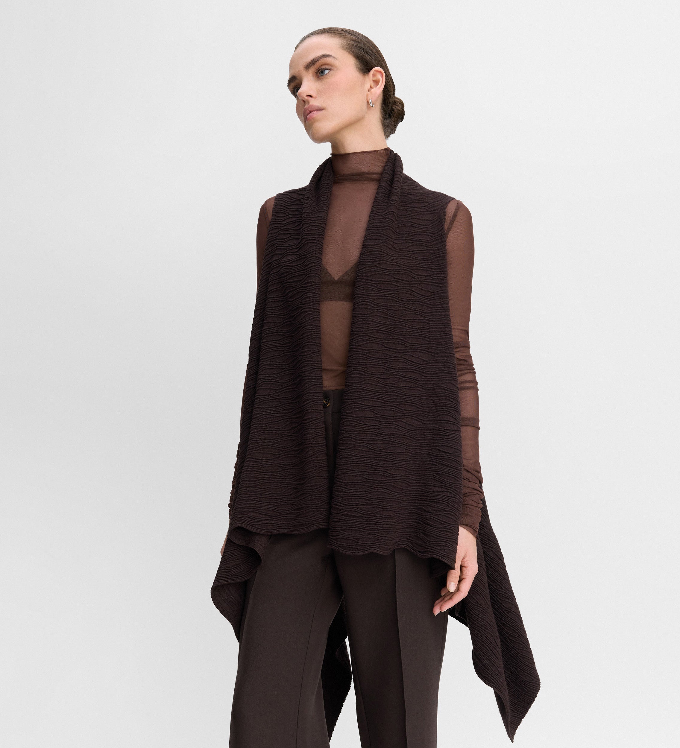 Chaleco largo textura