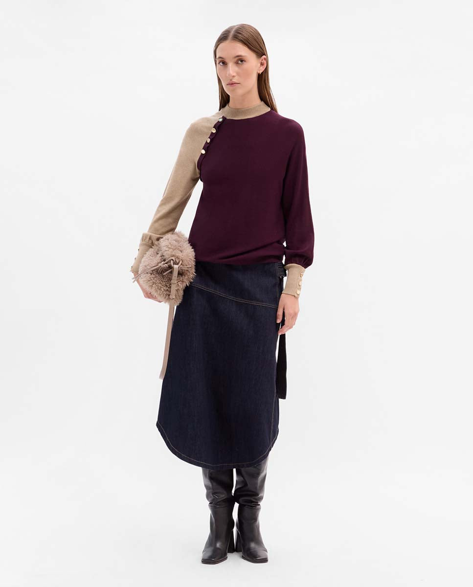 Jersey bicolor botones