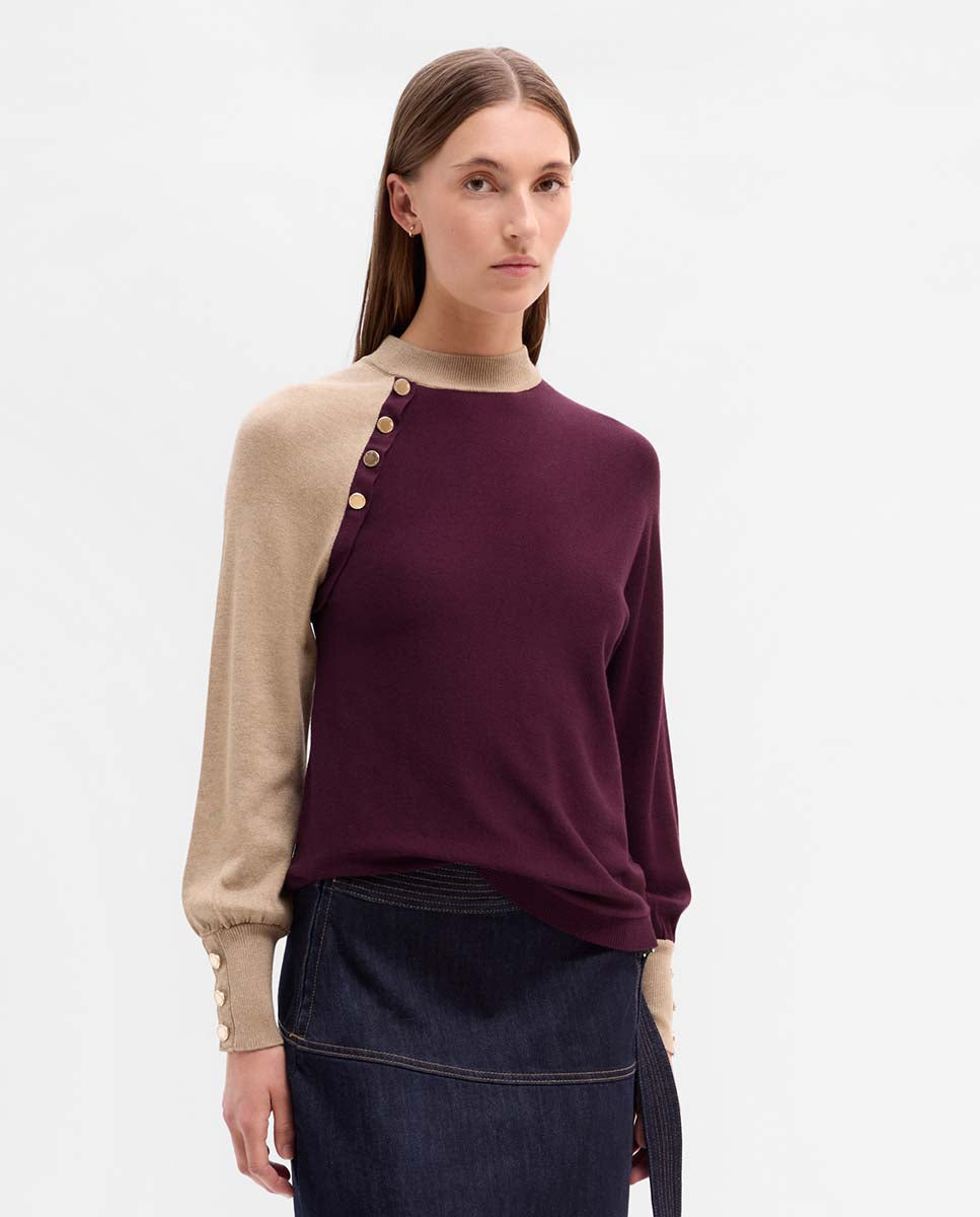 Jersey bicolor botones