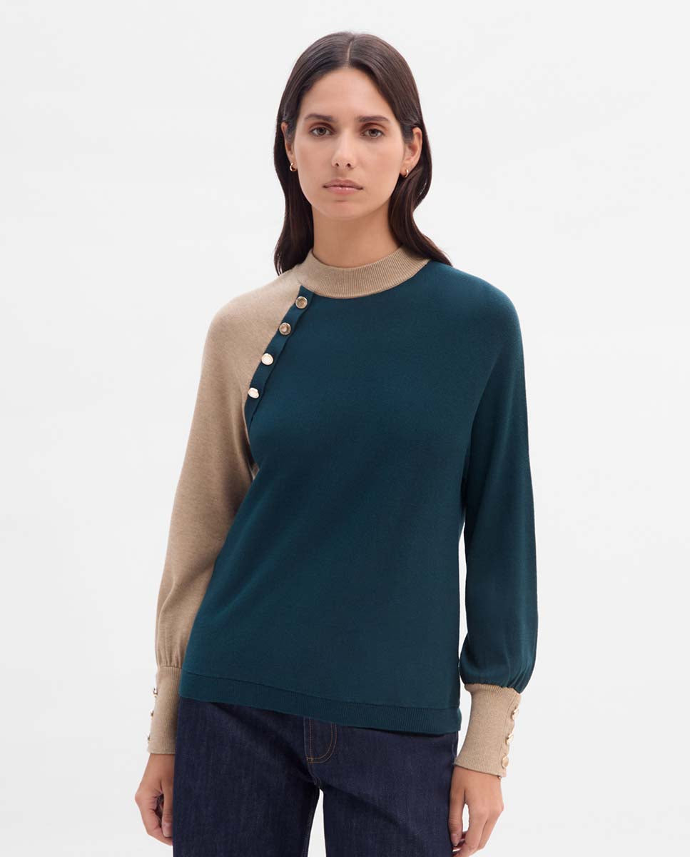 Jersey bicolor botones