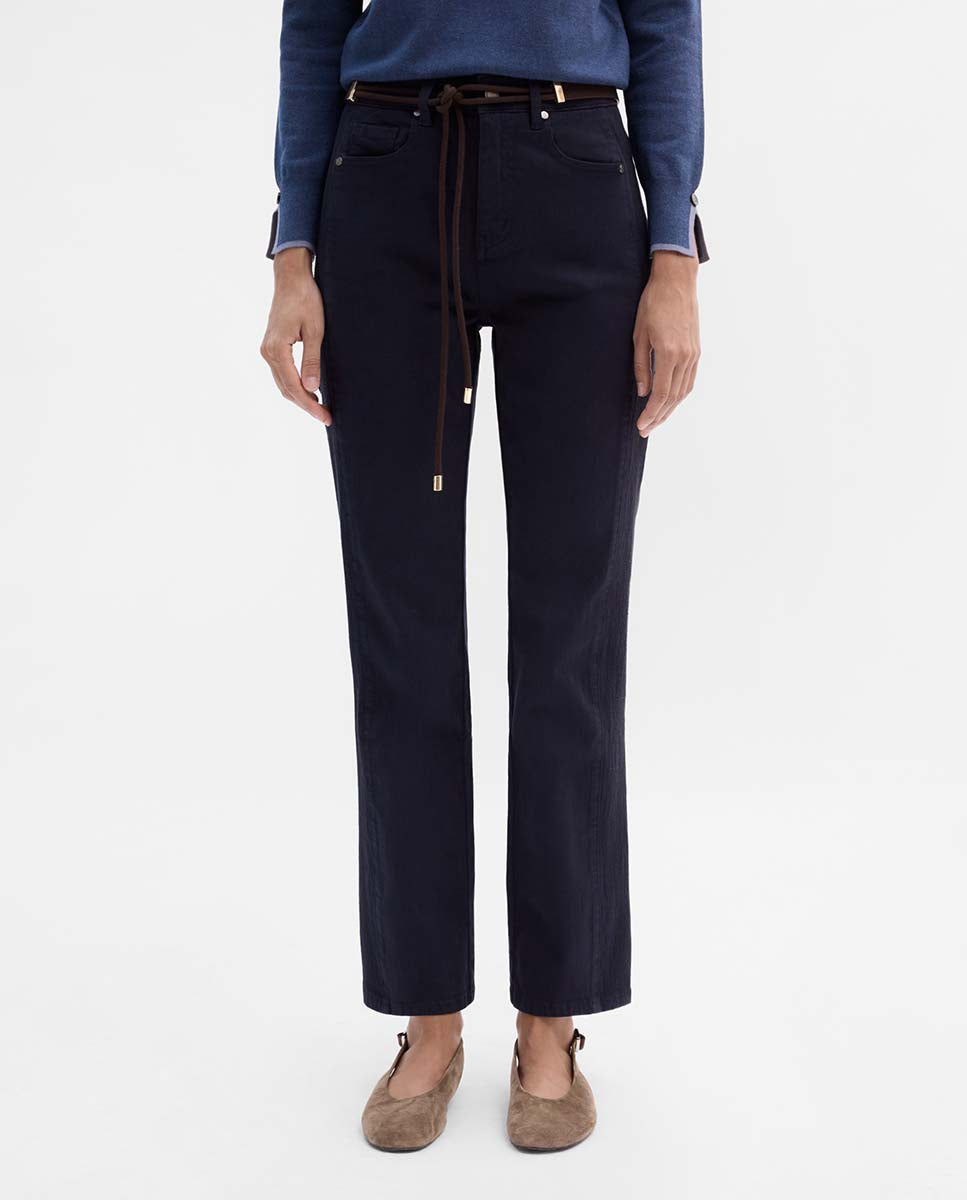 Slim-fit pants embroidery