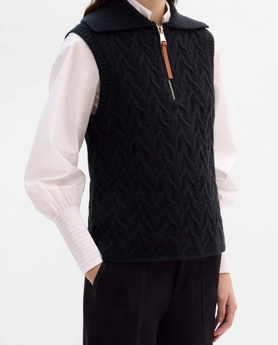 Chaleco punto trenzas