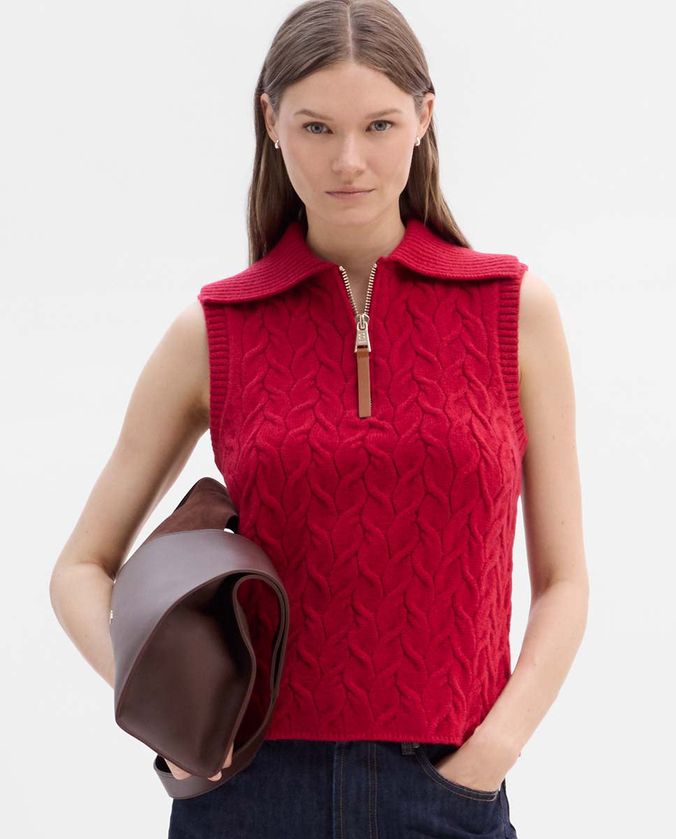 Chaleco punto trenzas