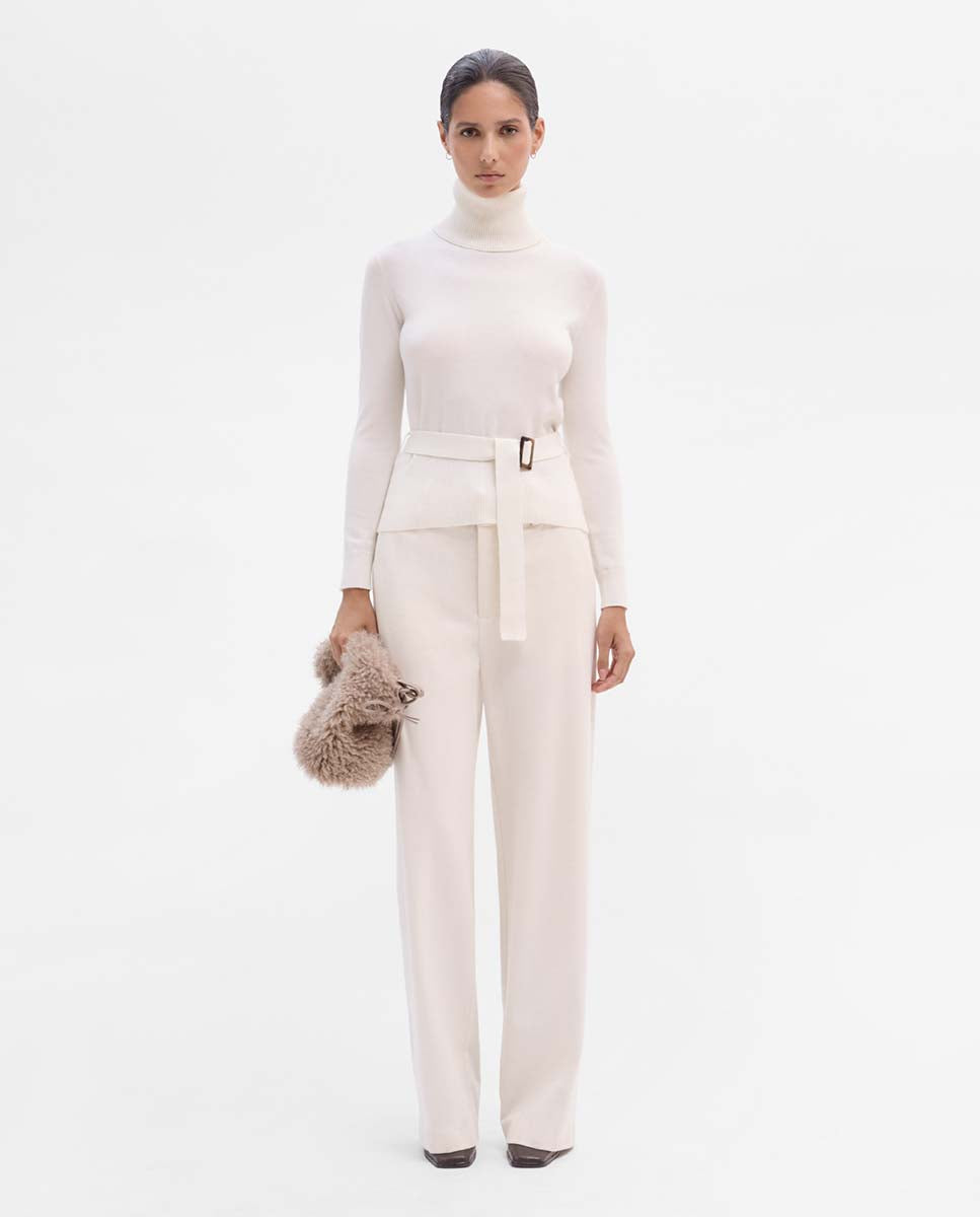 Jersey cuello alto cinturón