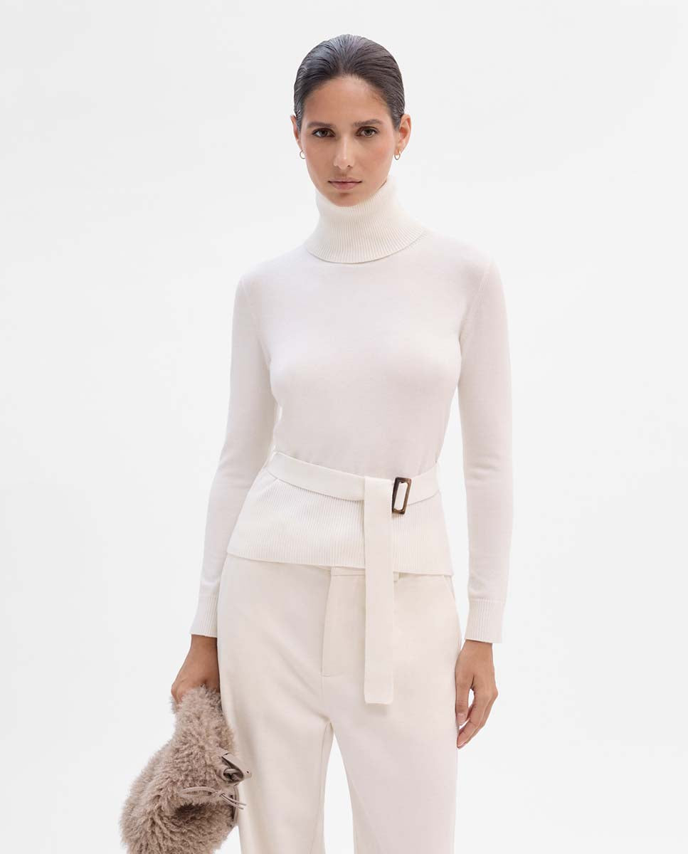 Jersey cuello alto cinturón