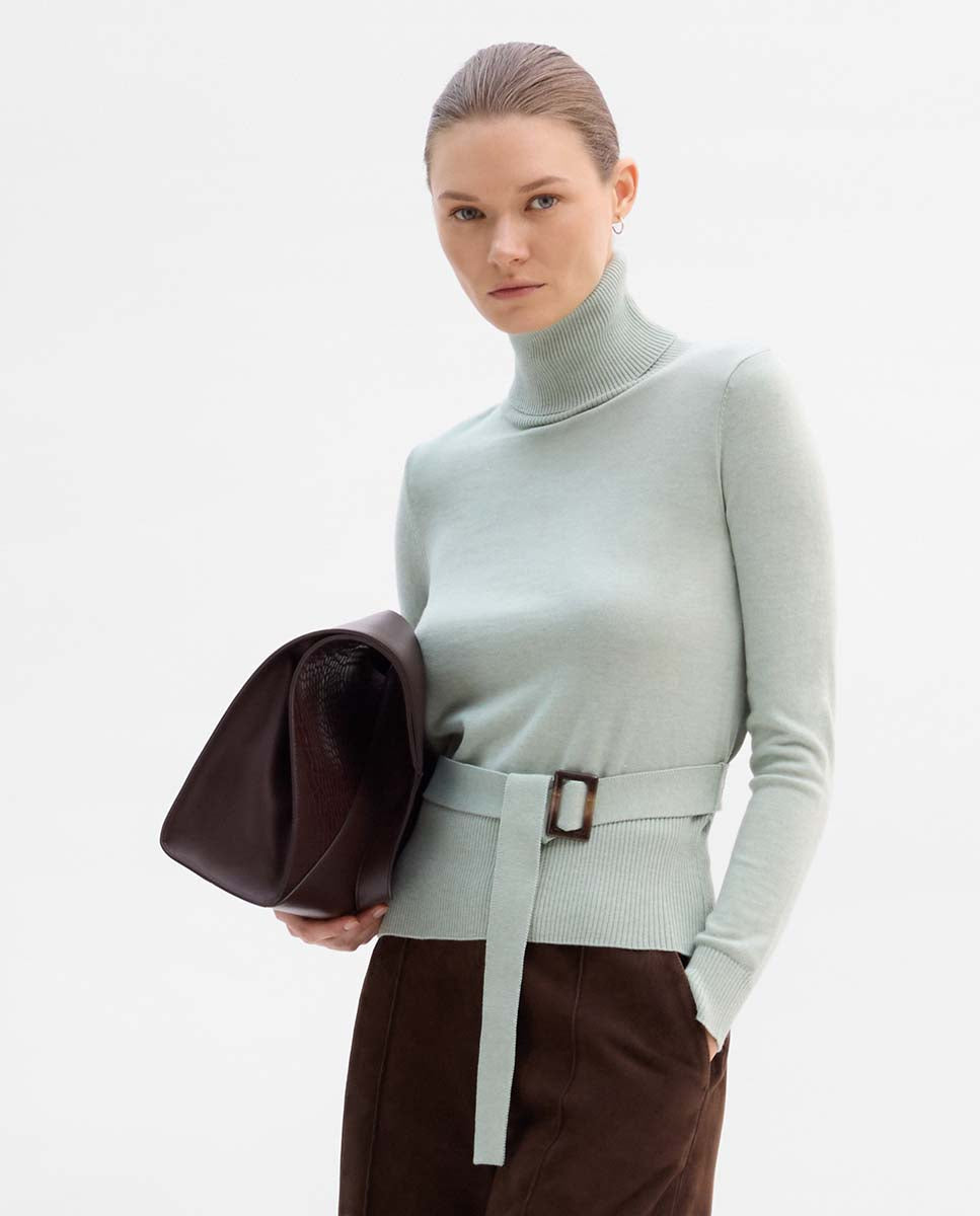 Jersey cuello alto cinturón