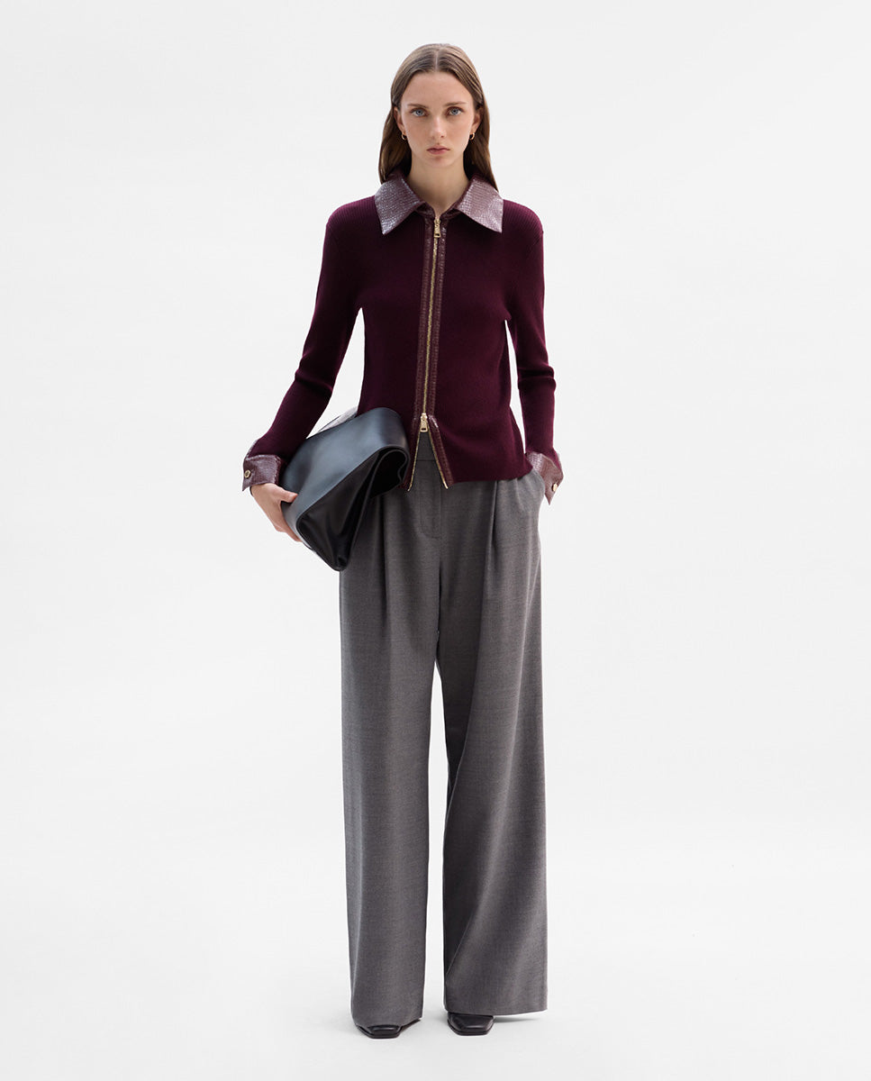 Chaqueta de punto combinado