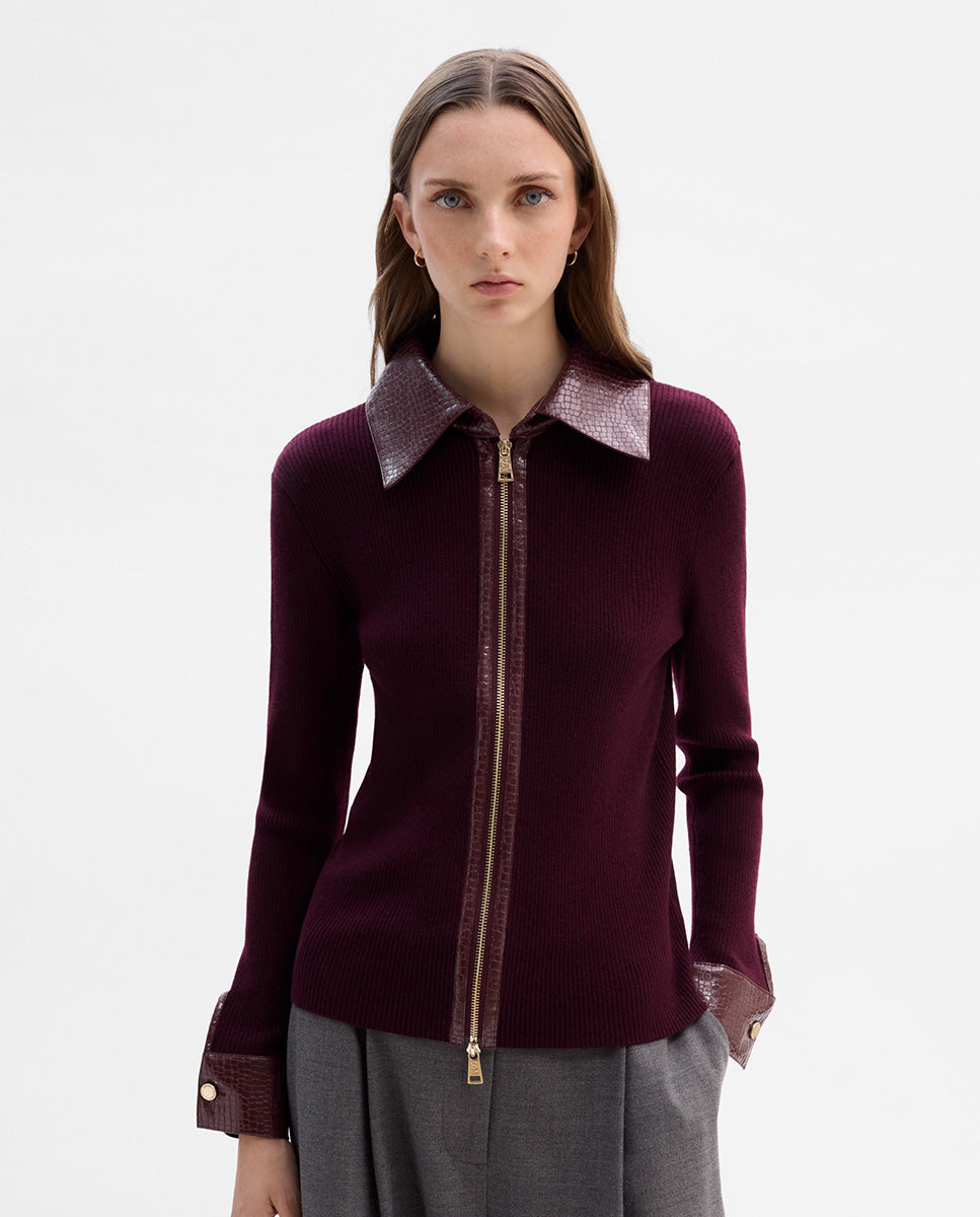 Chaqueta de punto combinado