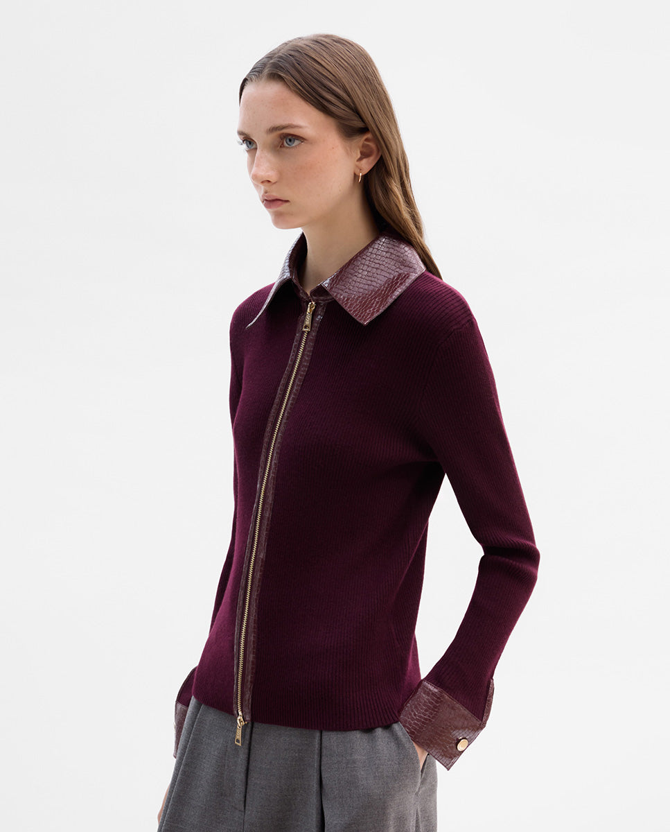 Chaqueta de punto combinado