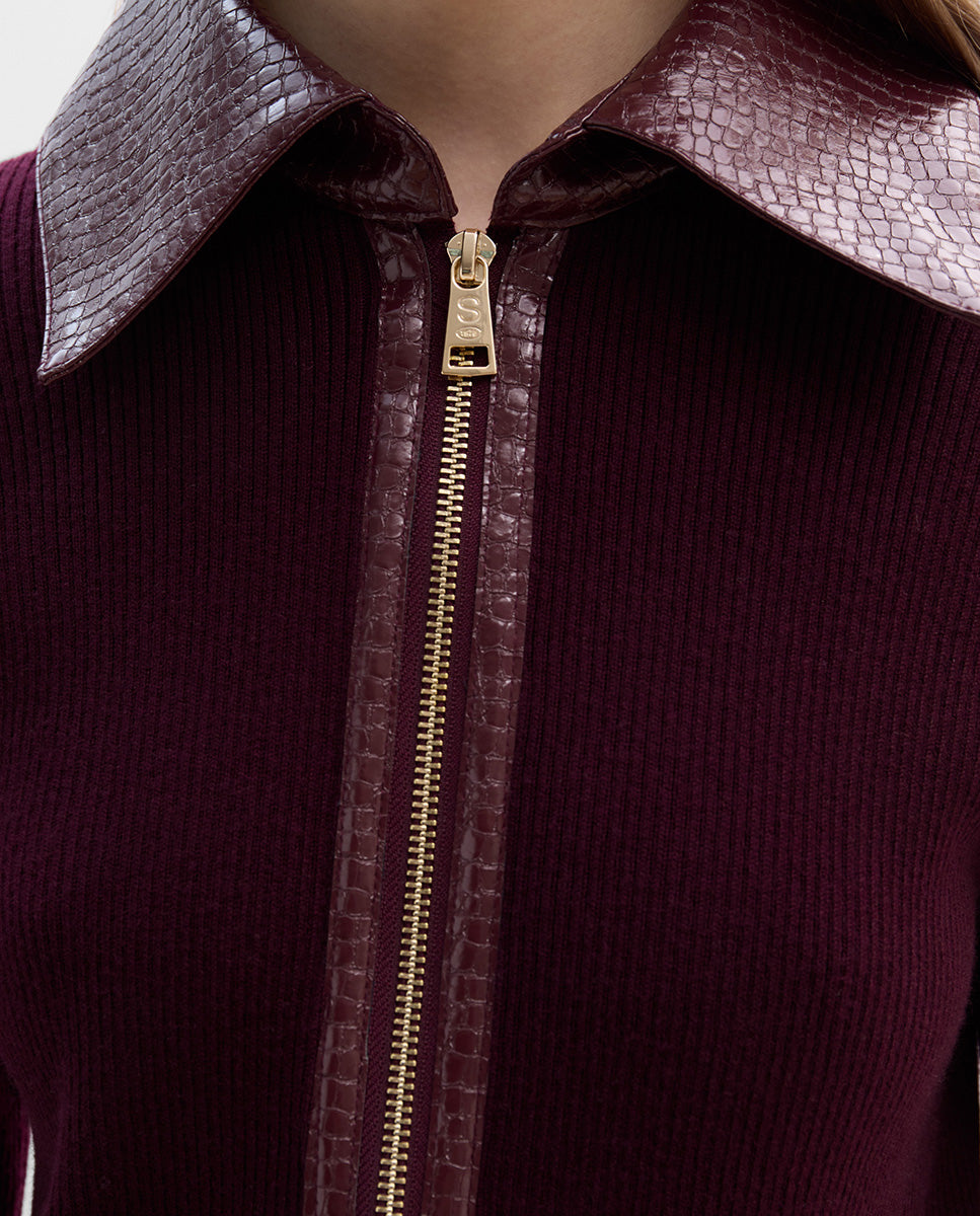 Chaqueta de punto combinado