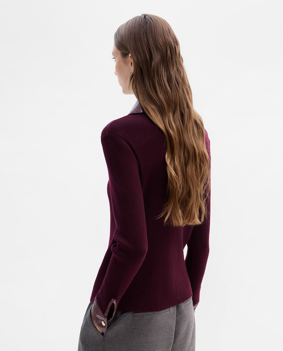 Chaqueta de punto combinado