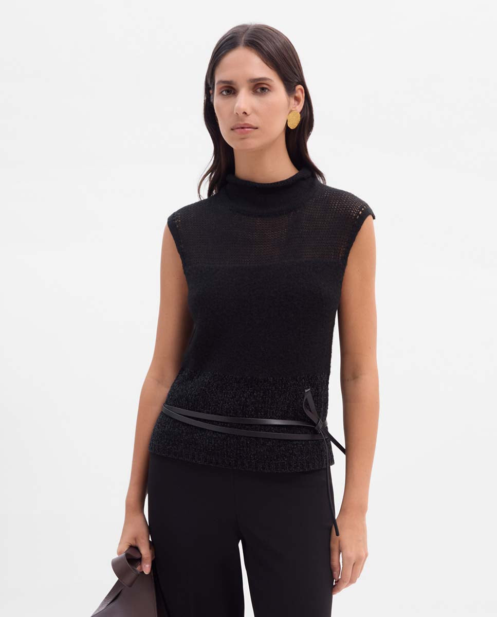 Chaleco tricot combinado