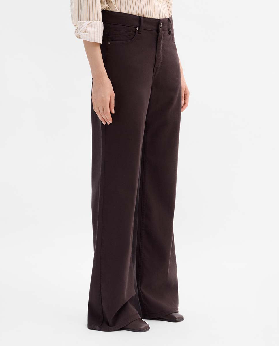 Straight leg suede pants