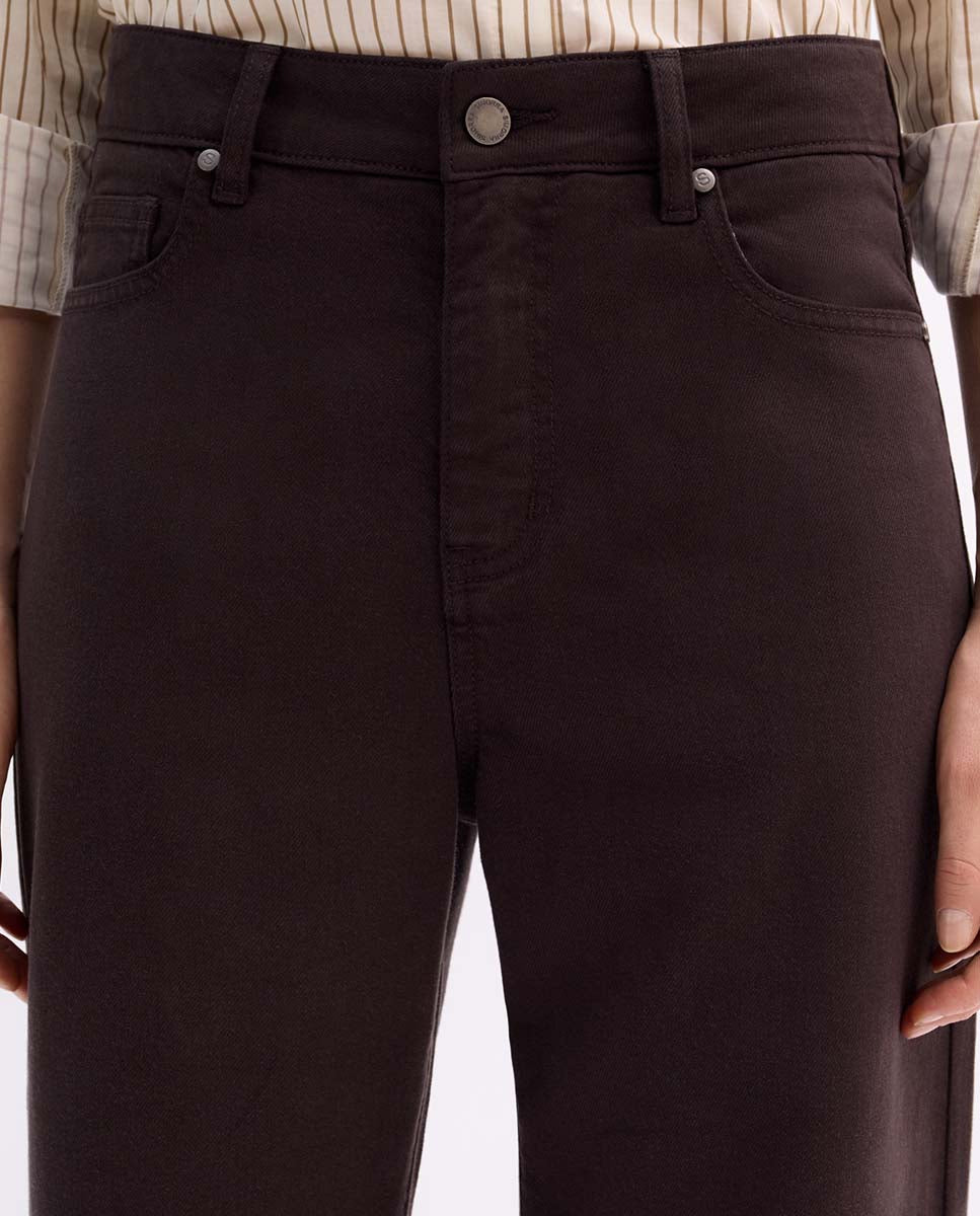 Straight leg suede pants
