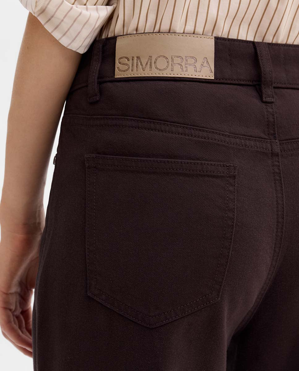 Straight leg suede pants