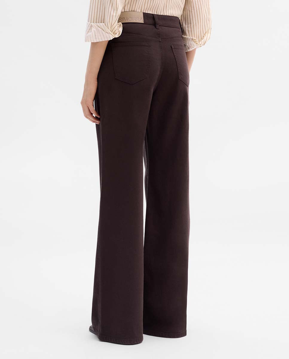Straight leg suede pants