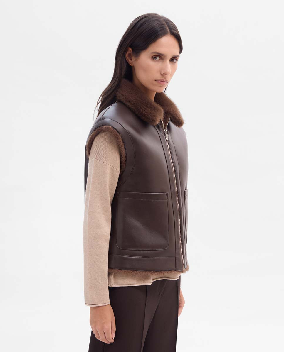 Chaleco corto reversible