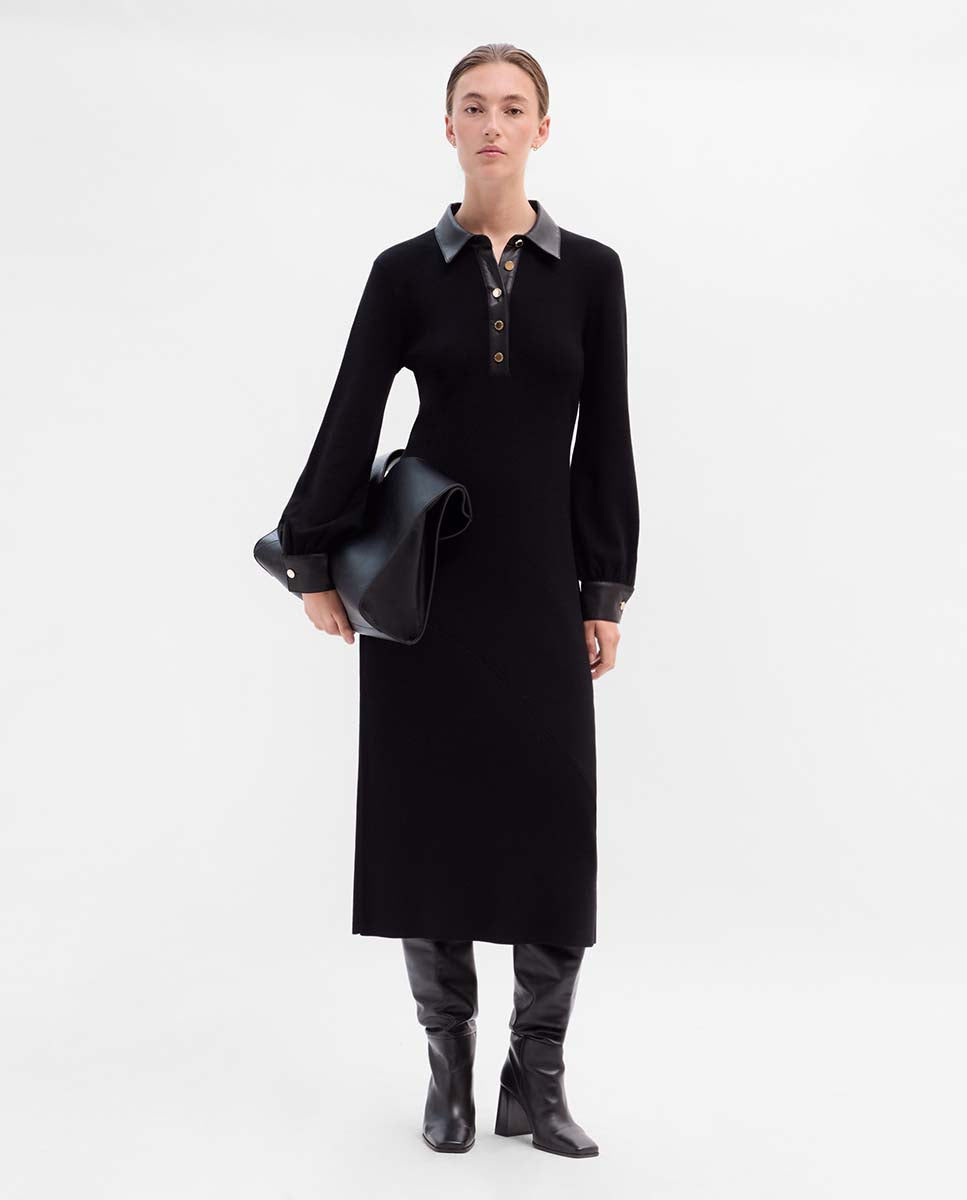 Vestido punto combinado