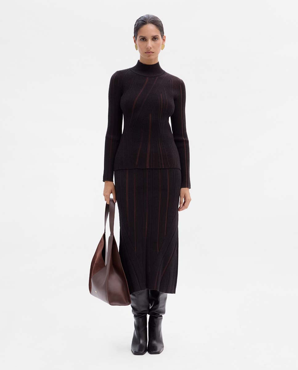 Jersey canalé bicolor