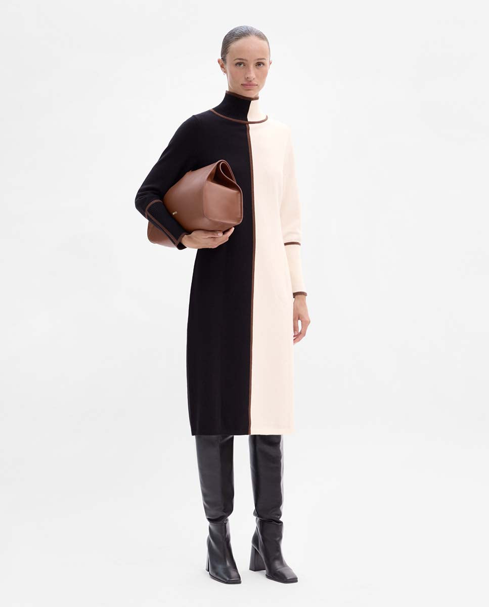 Vestido punto bicolor