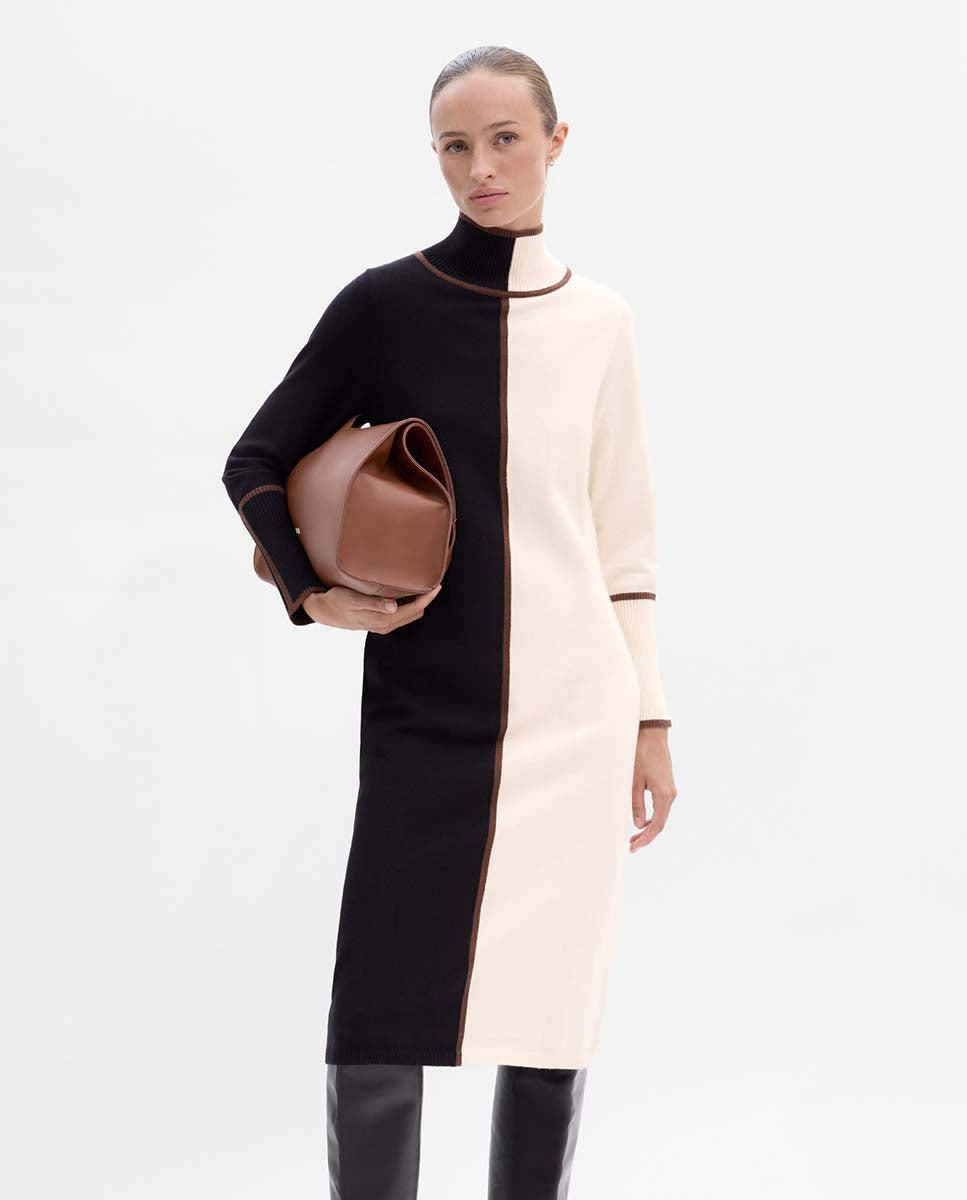 Vestido punto bicolor