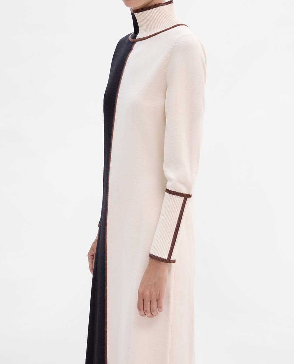 Vestido punto bicolor