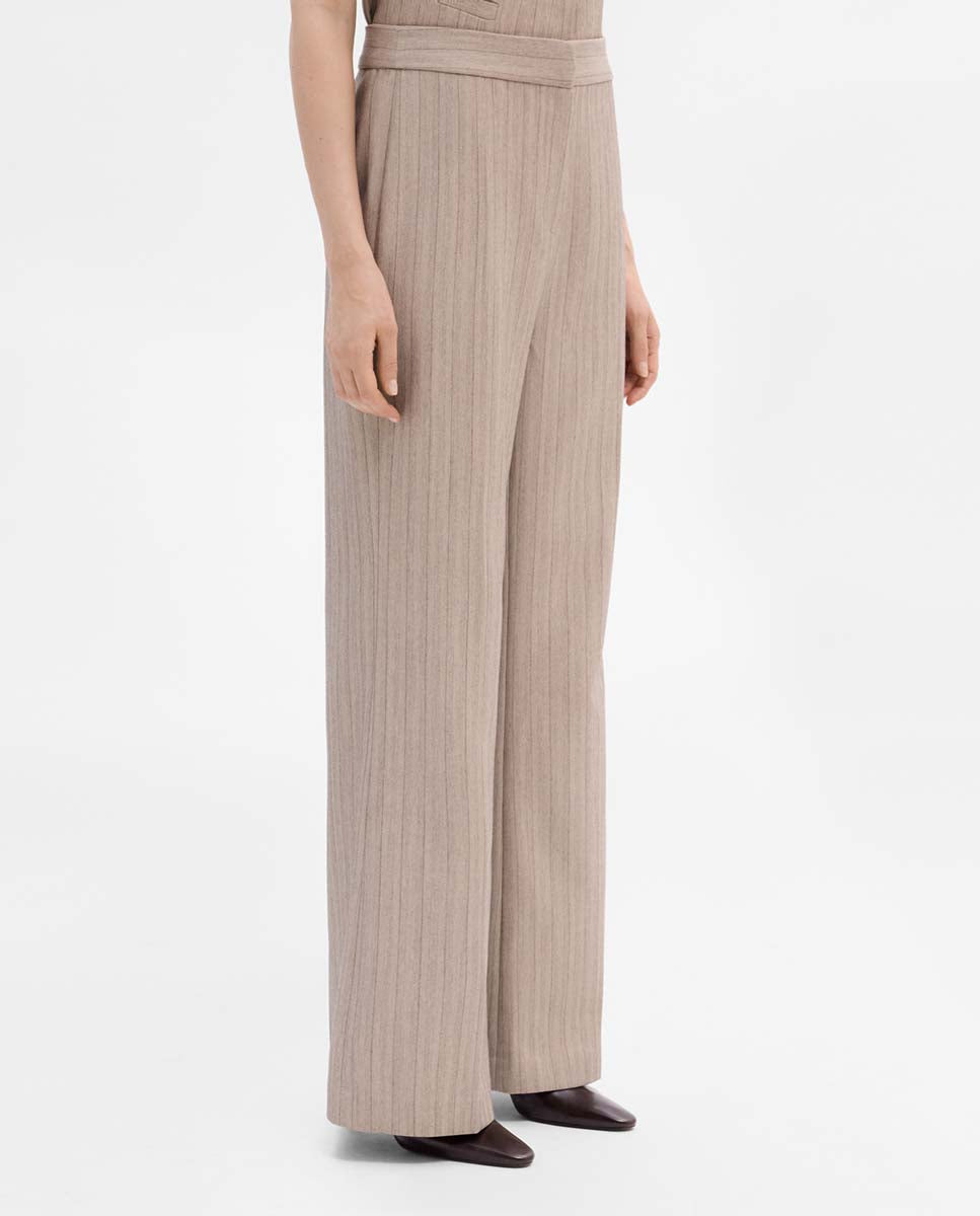 Wide-leg striped pants