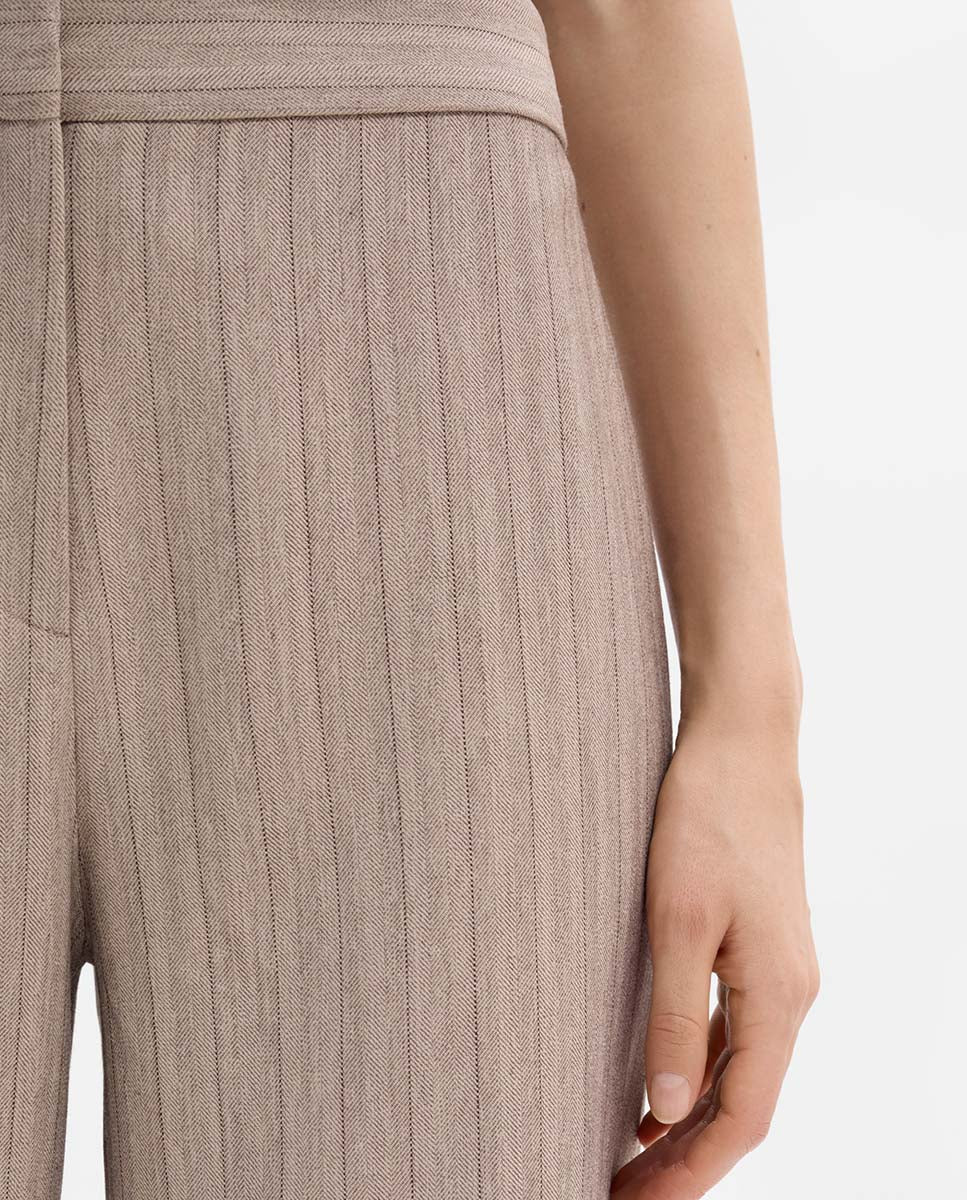 Wide-leg striped pants