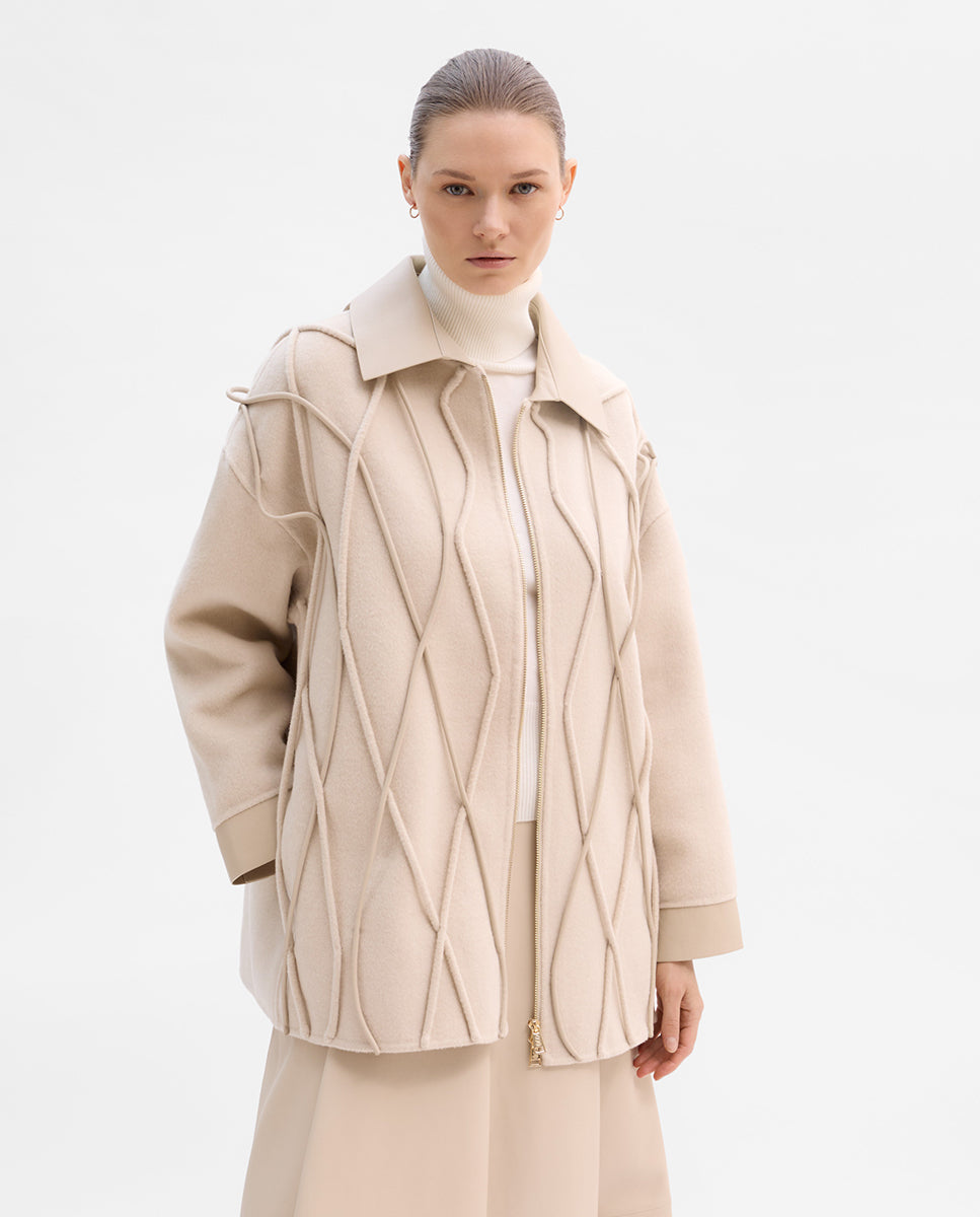 Chaquetón lana bimateria