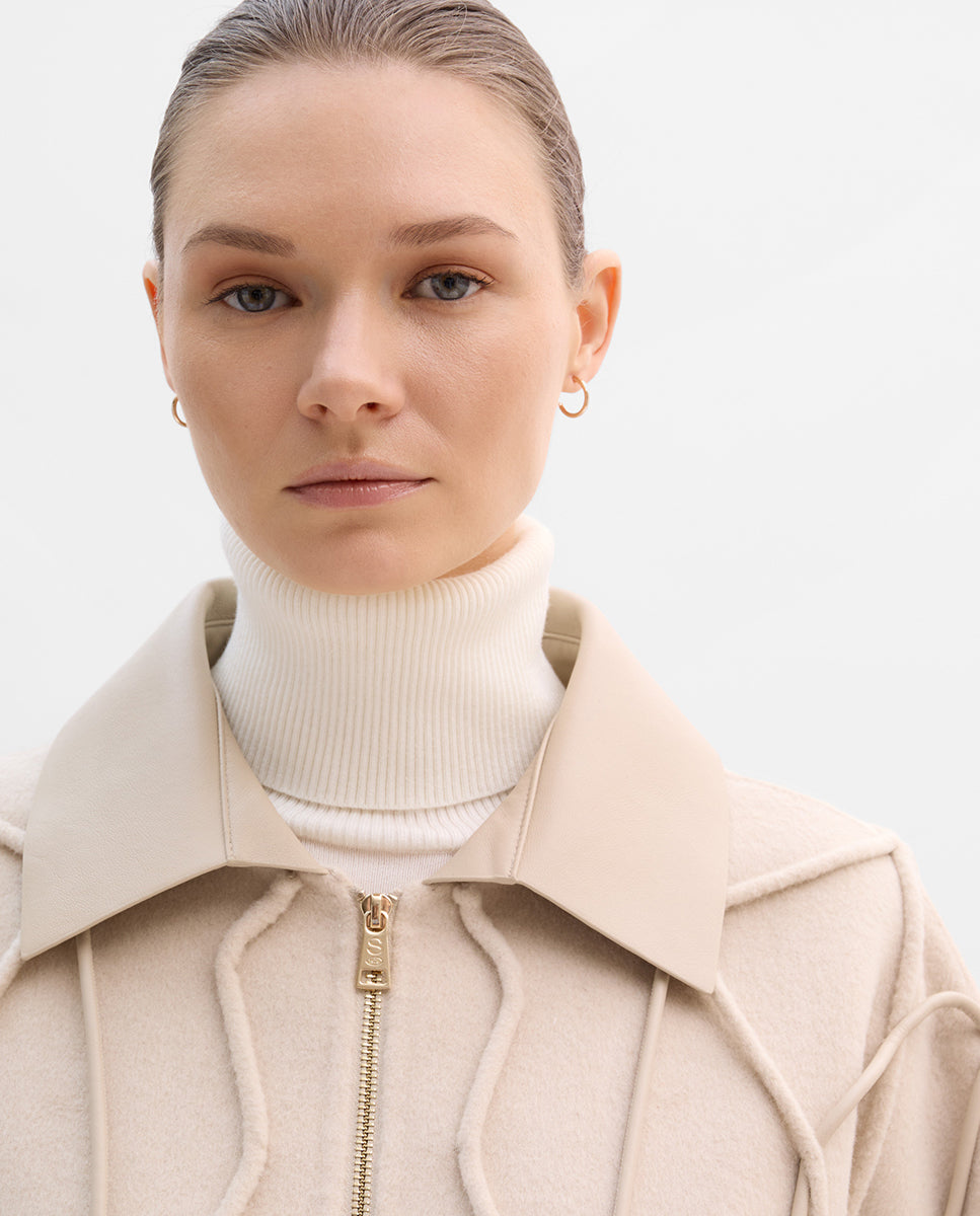 Chaquetón lana bimateria