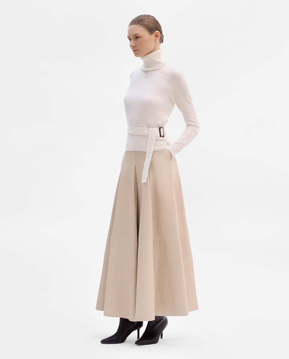 Flared napa skirt