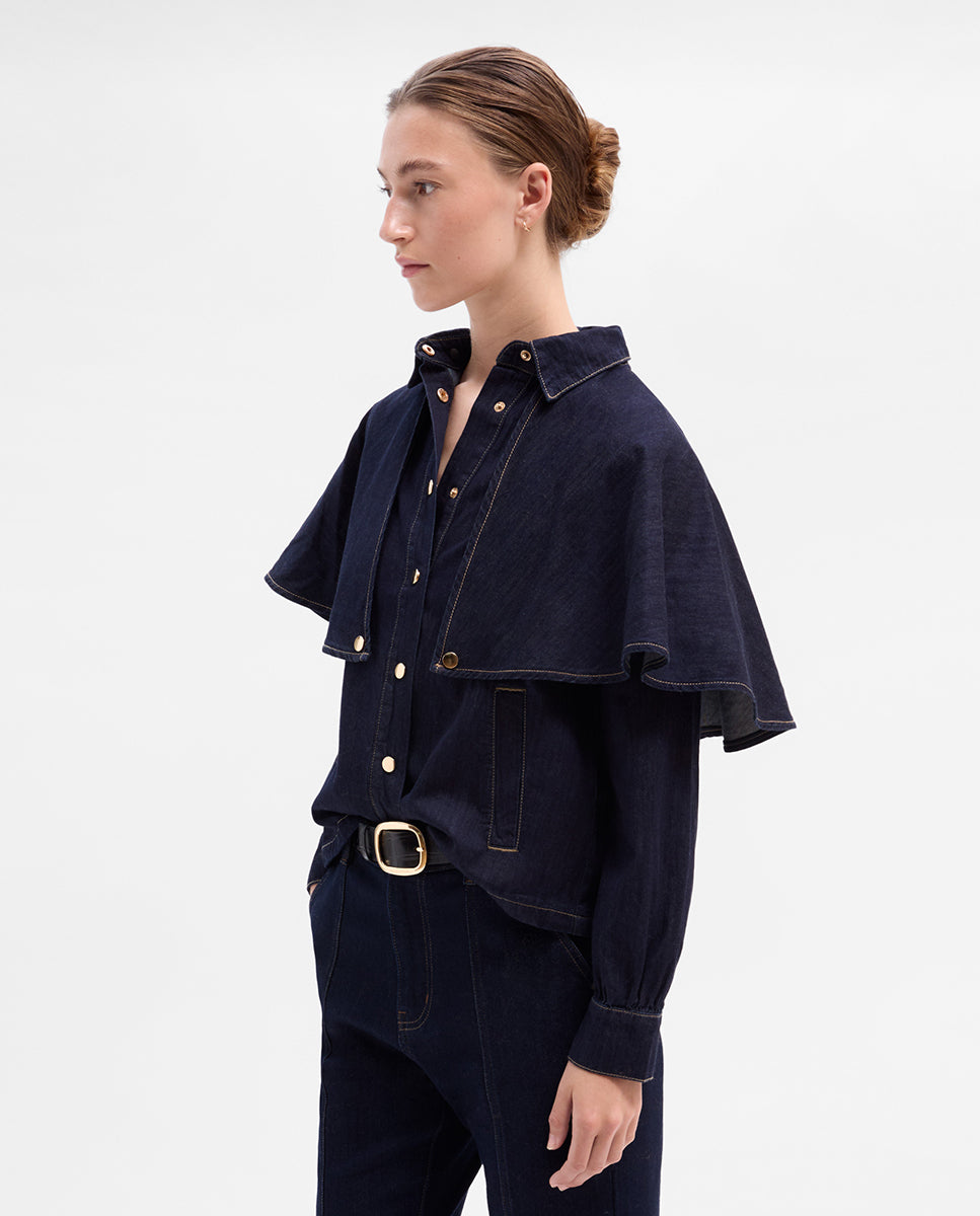 Blusa capa denim