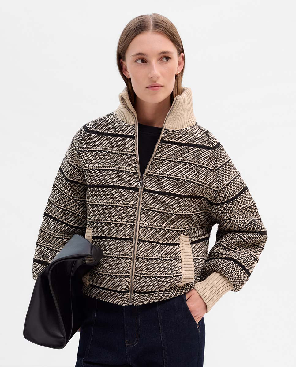 Chaqueta bomber jacquard