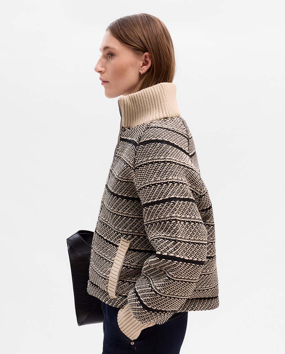 Chaqueta bomber jacquard