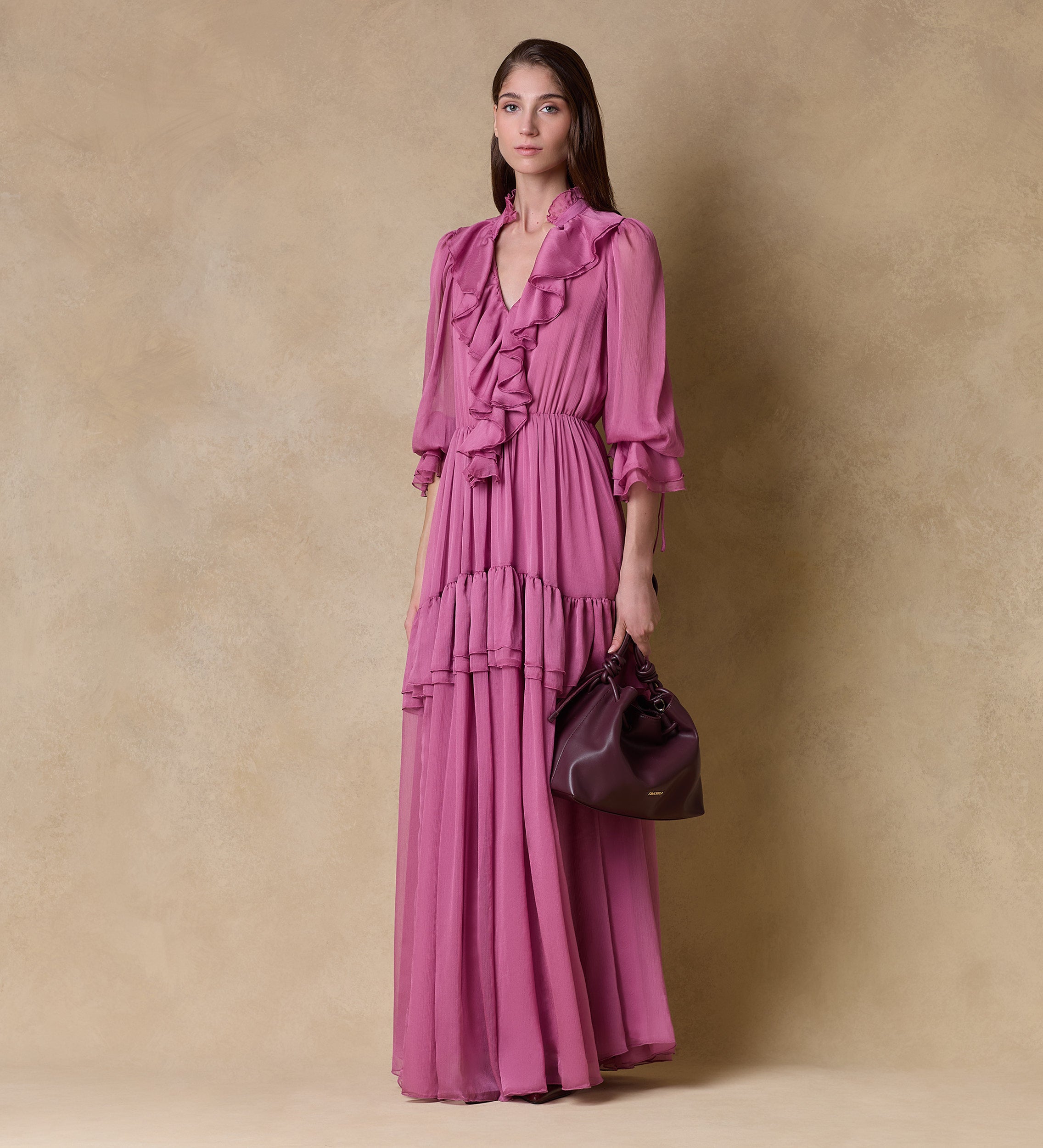 Vestido vaporoso volantes