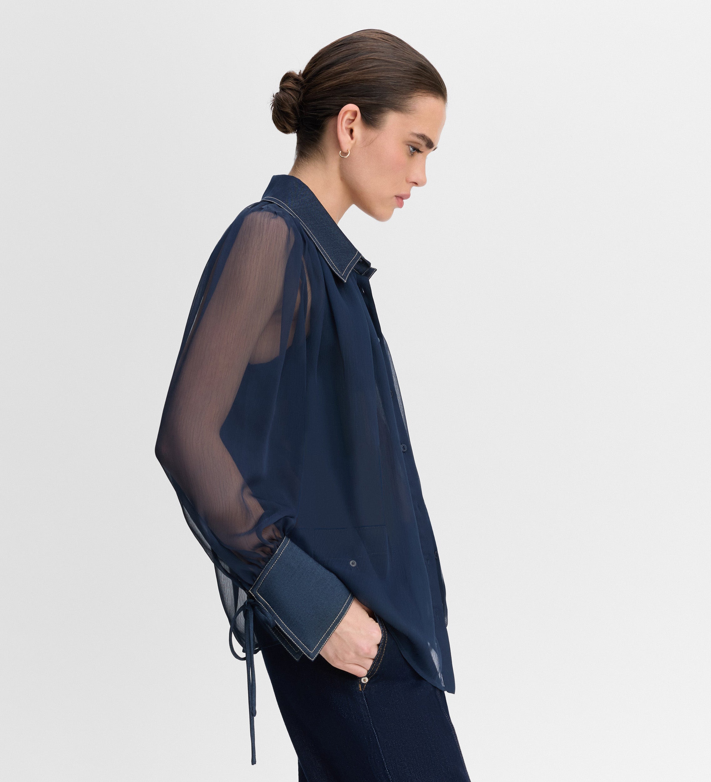 Blusa gasa combinada