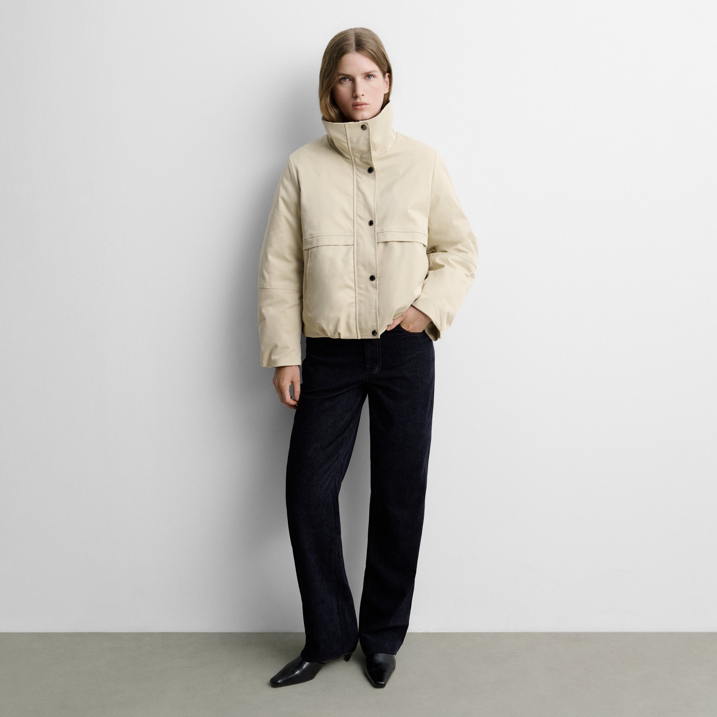 Parka corta cuello pelo