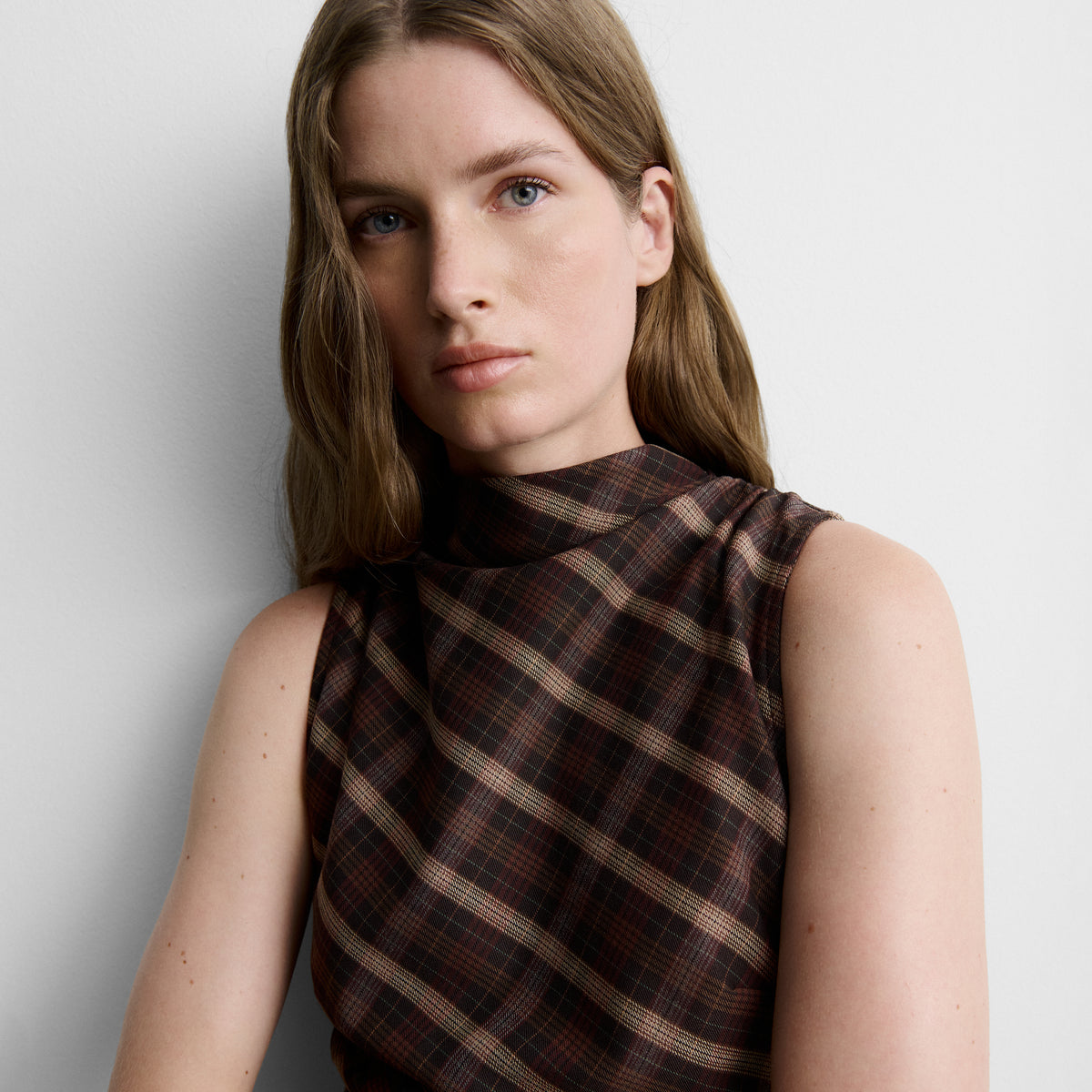Checked midi dress