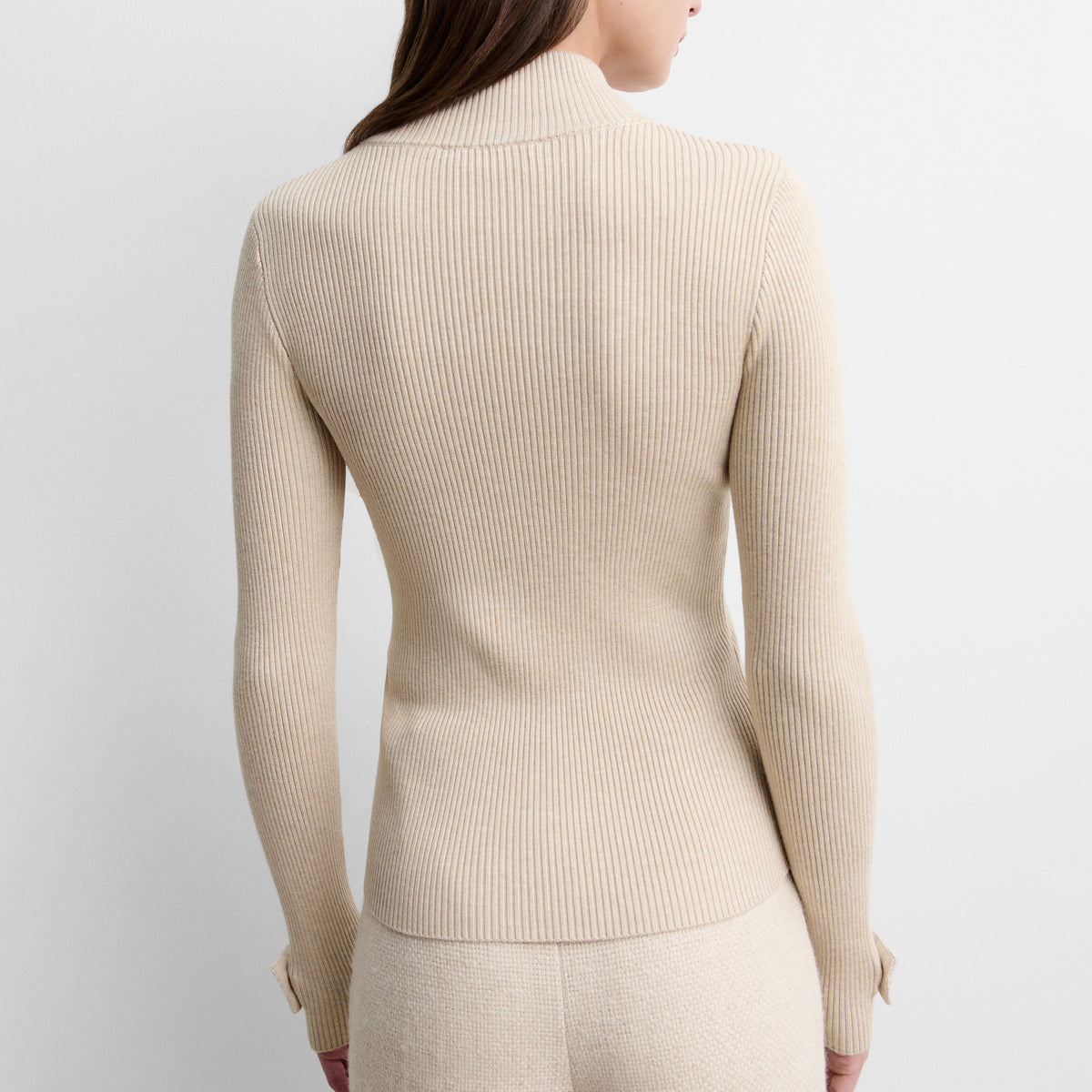 Short two-material cardigan