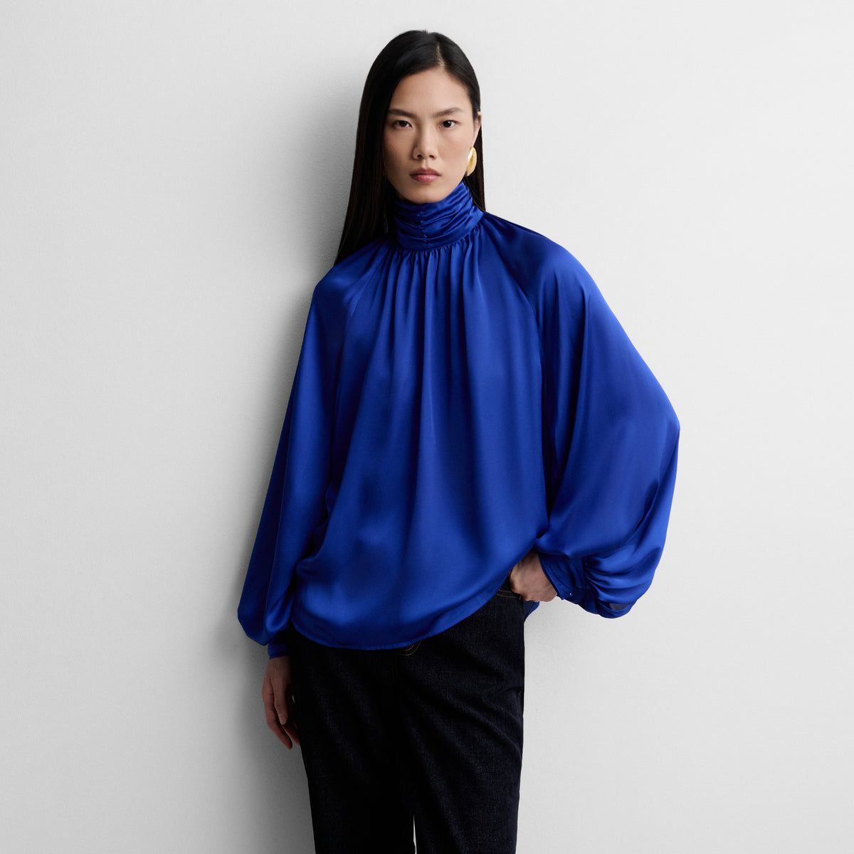 Fluid satin blouse