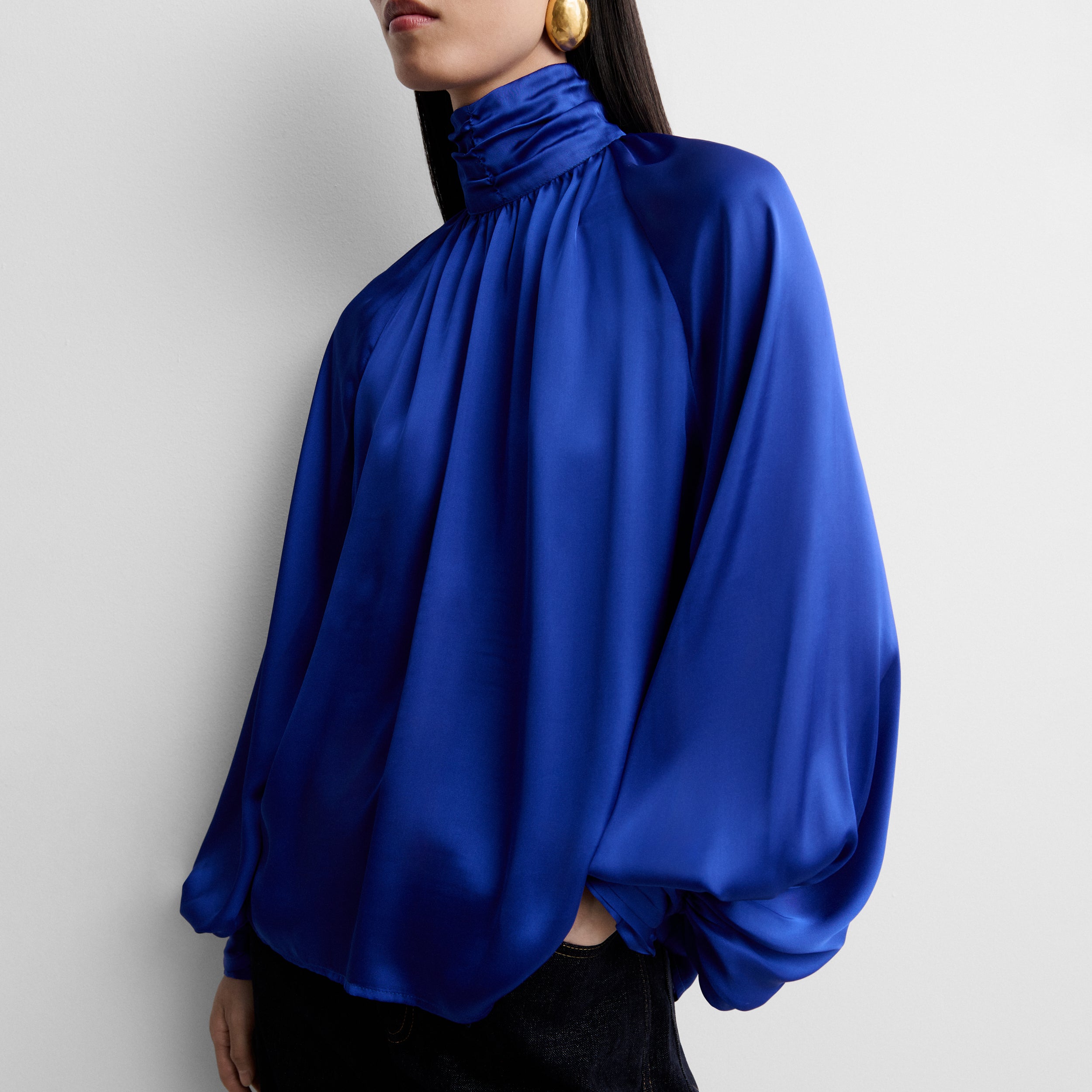 Fluid satin blouse