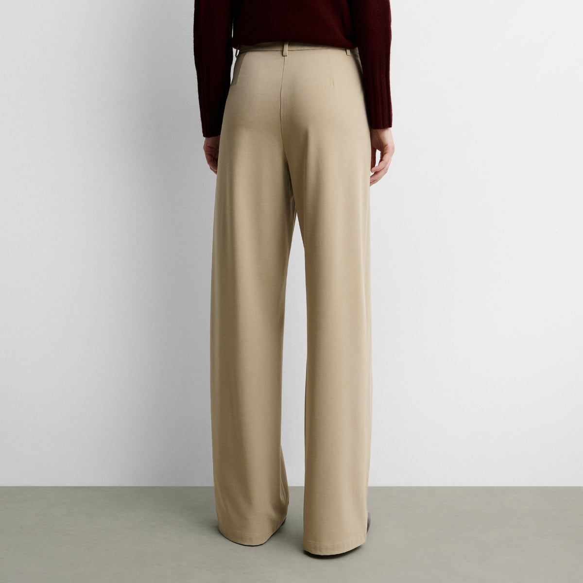 Straight trousers with wrap effect